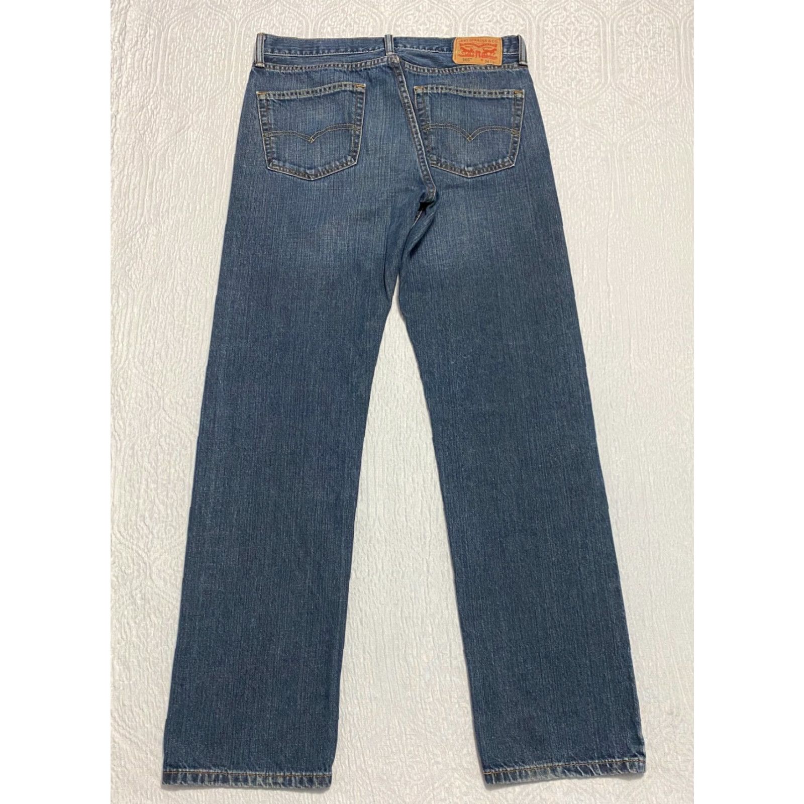 Levi's VINTAGE Levi's 505 Regular Fit Jeans Men’s 34x34 Blue Whiskers 90s Cowboy USA 5-Pocket Denim Straight Solid Medium Wash - Mens Size US 34 / EU 50 - 2 Thumbnail
