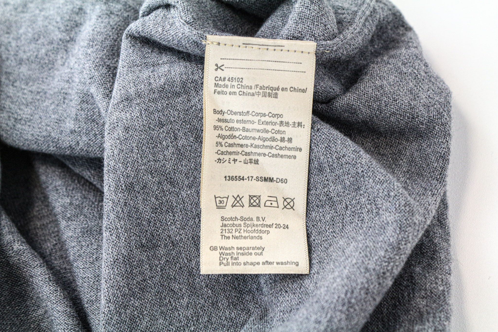 Scotch & Soda AMS COUTURE 2XL Grey Cotton Cashmere Sweatshirt 75177 Size US XXL / EU 58 / 5 - 7 Thumbnail