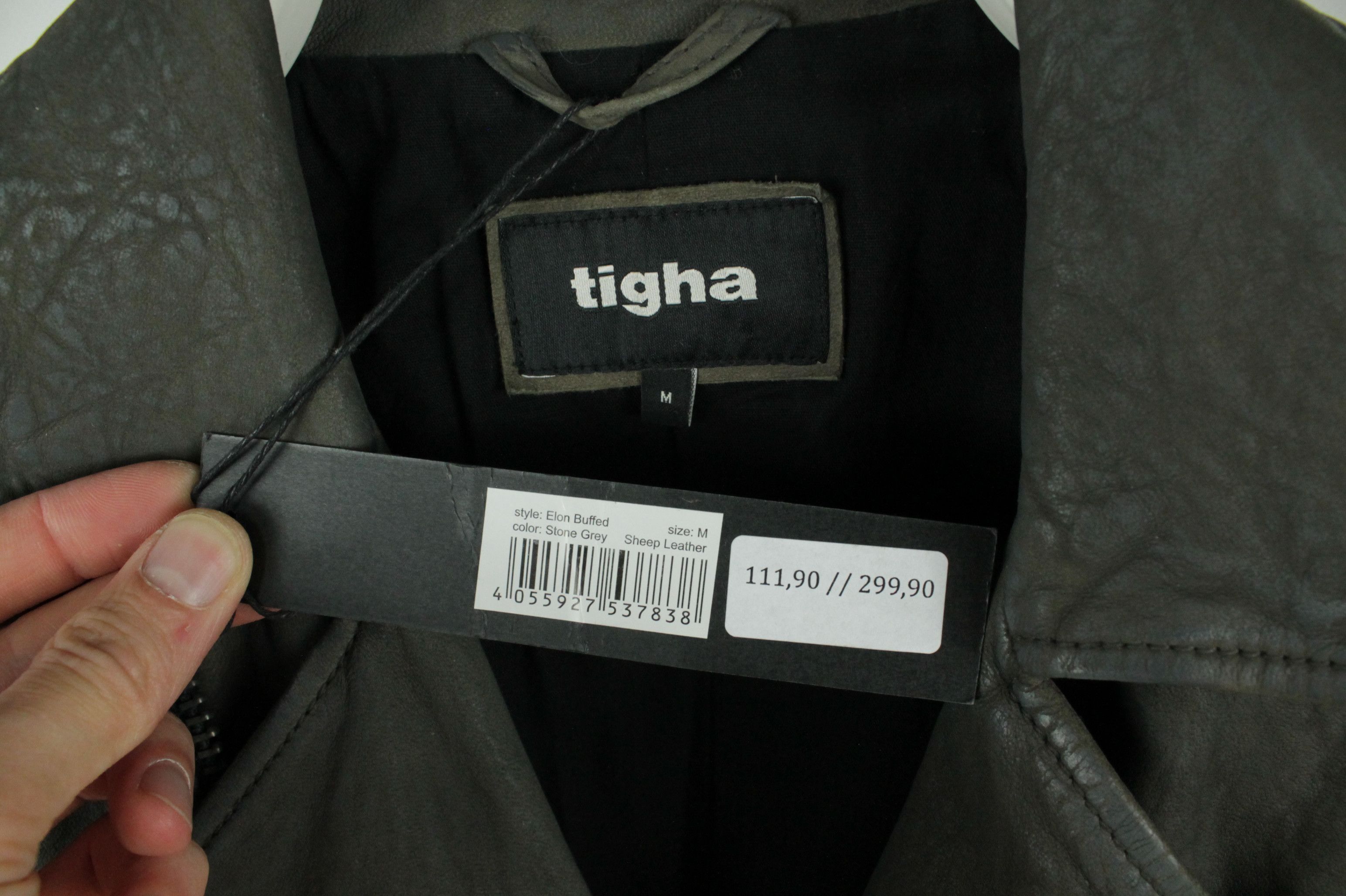 tigha Tigha Stone Gray Leather Biker Jacket Size US M / EU 48-50 / 2 - 3 Thumbnail