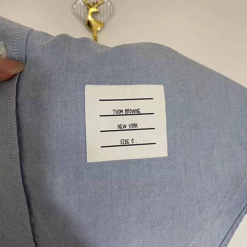 Thom Browne Thom Browne Blue Shirt with Arm Stripe Sleeves Size US XS / EU 42 / 0 - 4 Thumbnail