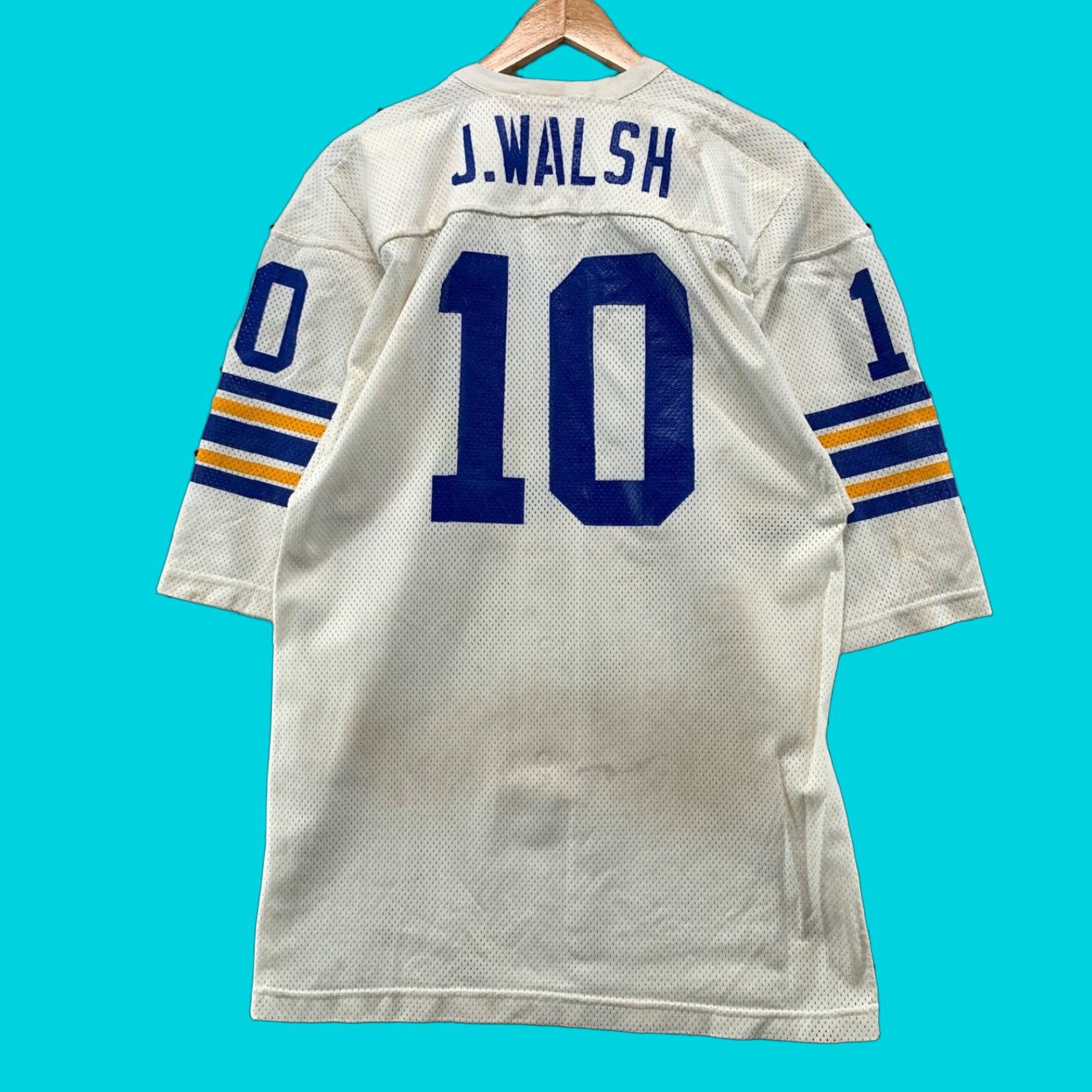 Russell Athletic VINTAGE Russell Athletic Football Jersey Mens L White WALSH #10 USA 70s Sports Jersey Size US L / EU 52-54 / 3 - 1 Thumbnail