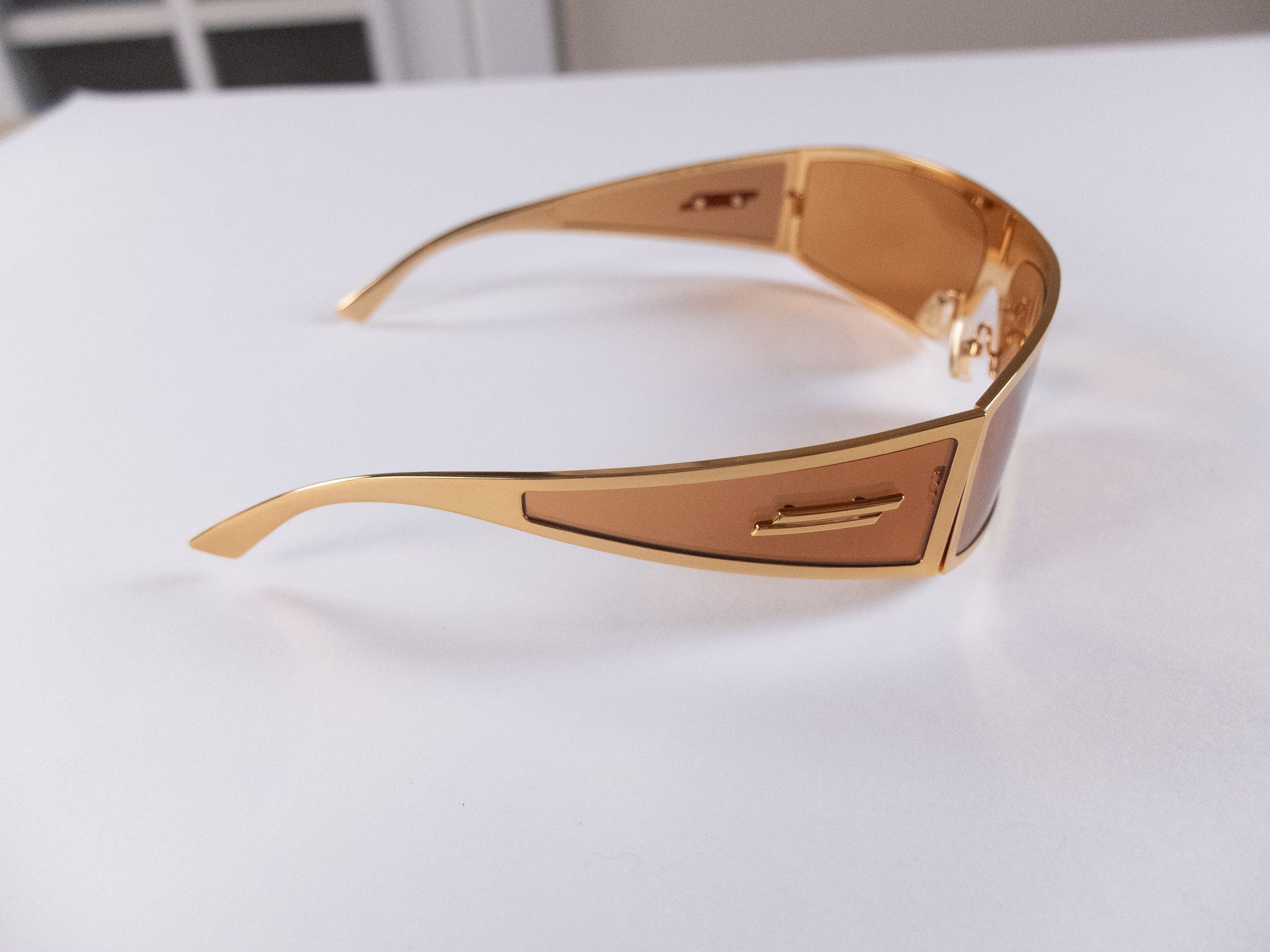Bottega Veneta BOTTEGA VENETA gold brown bangle wraparound sunglasses q Size ONE SIZE - 5 Thumbnail