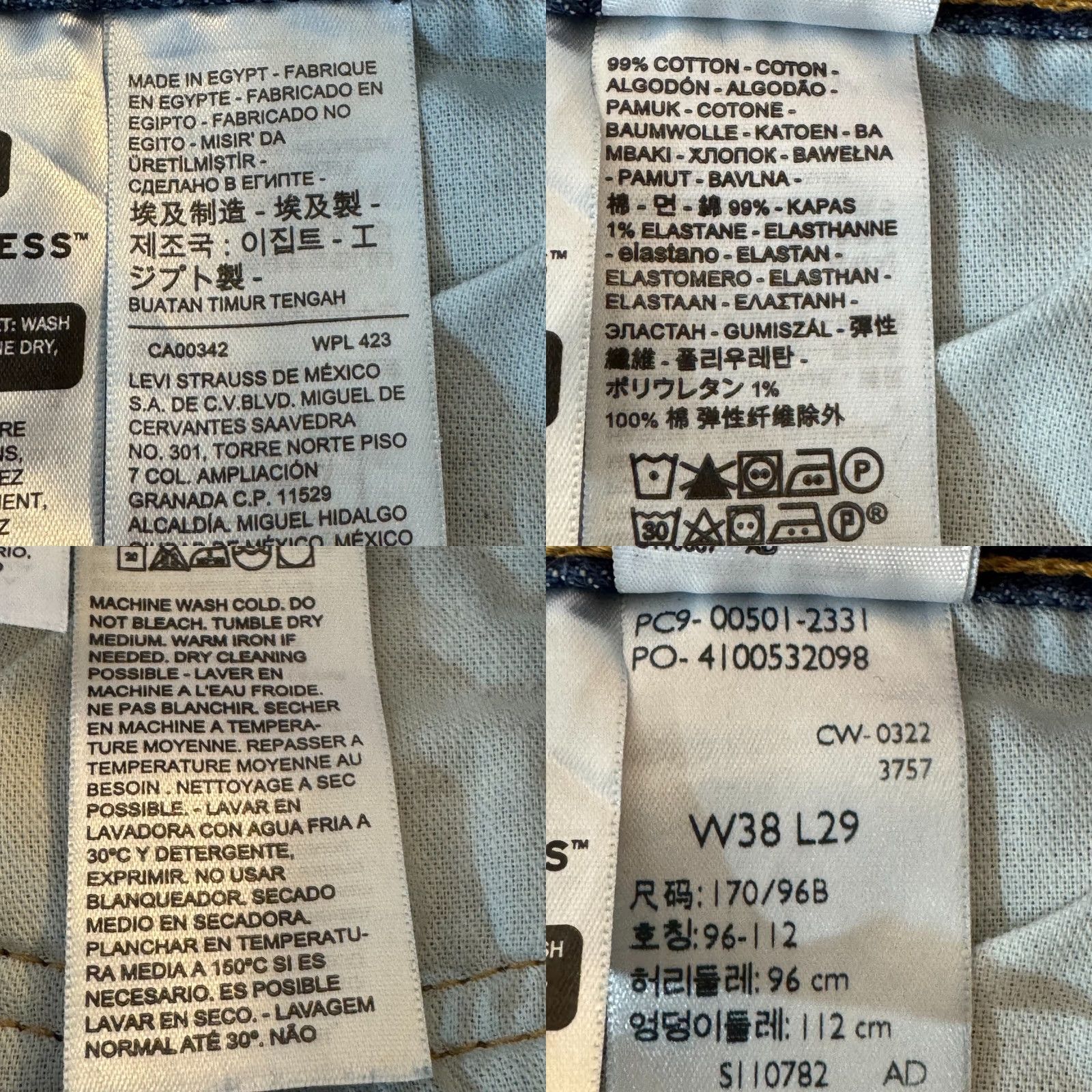 American Eagle Outfitters Levi’s 501 Jeans Men’s Blue Button Fly Straight Leg Denim 34 x 29 Regular Rise Mid 90s USA Cowboy Horse Pattern Size US 34 / EU 50 - 9 Thumbnail