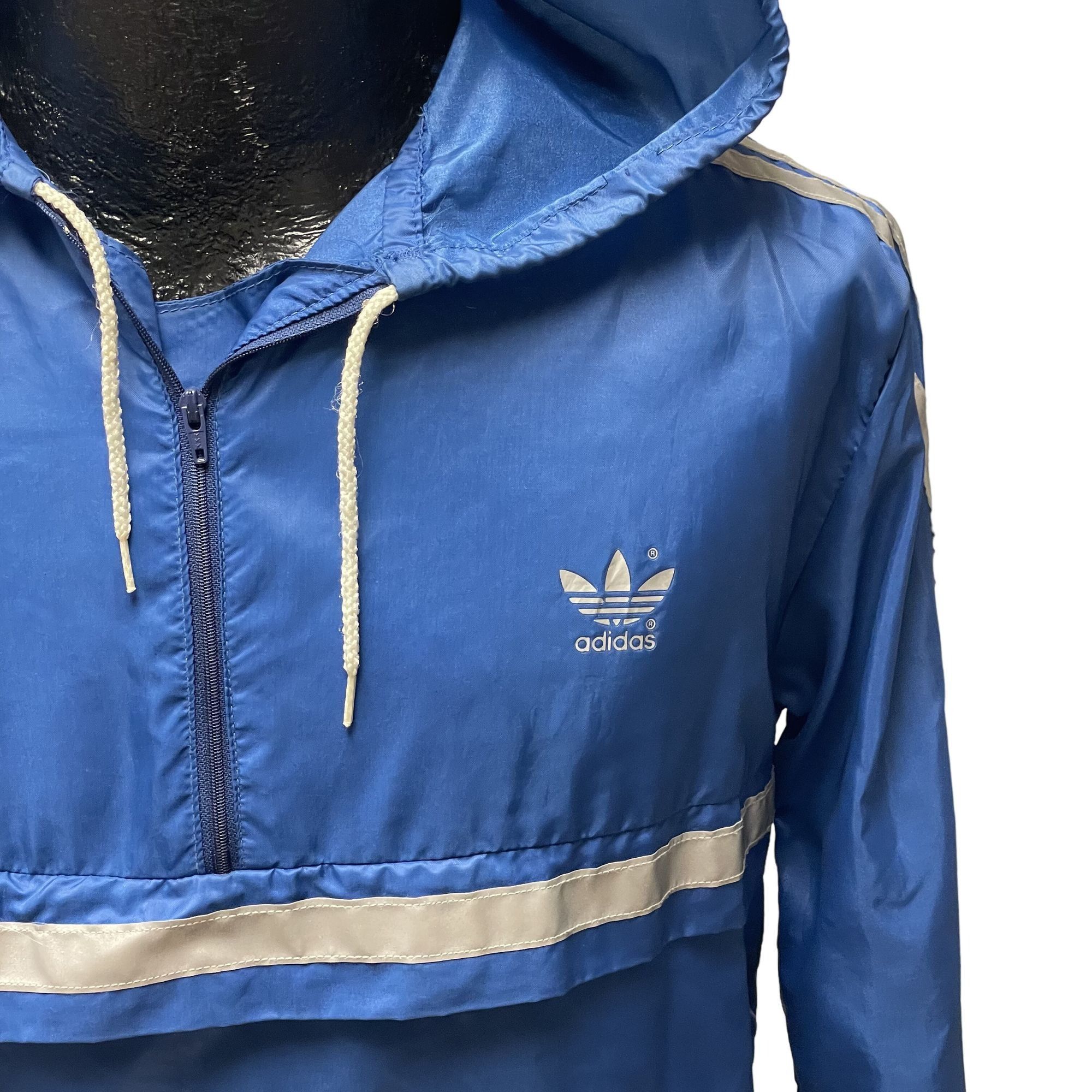 Adidas Vtg Adidas SHINY Antron Nylon Silver TREFOIL 3 Stripe Jacket Size US S / EU 44-46 / 1 - 6 Thumbnail
