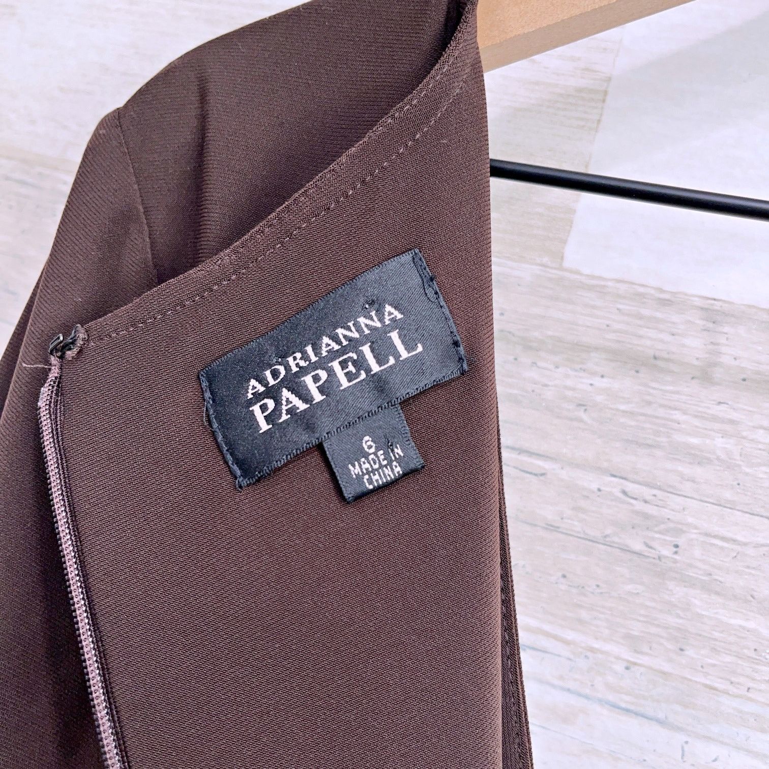Adrianna Papell Adrianna Papell Jersey Wrap Dress Brown 3/4 Sleeve 6 Size M / US 6-8 / IT 42-44 - 6 Thumbnail