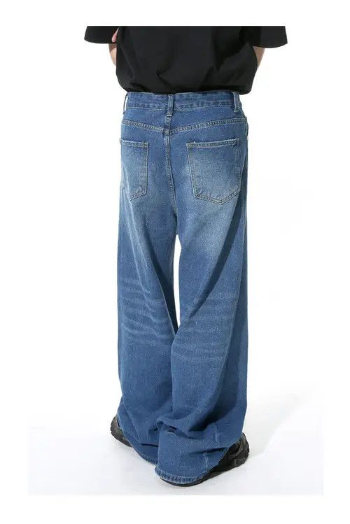 Japanese Brand Men's vintage washed oversized casual jeans Size US 34 / EU 50 - 3 Thumbnail