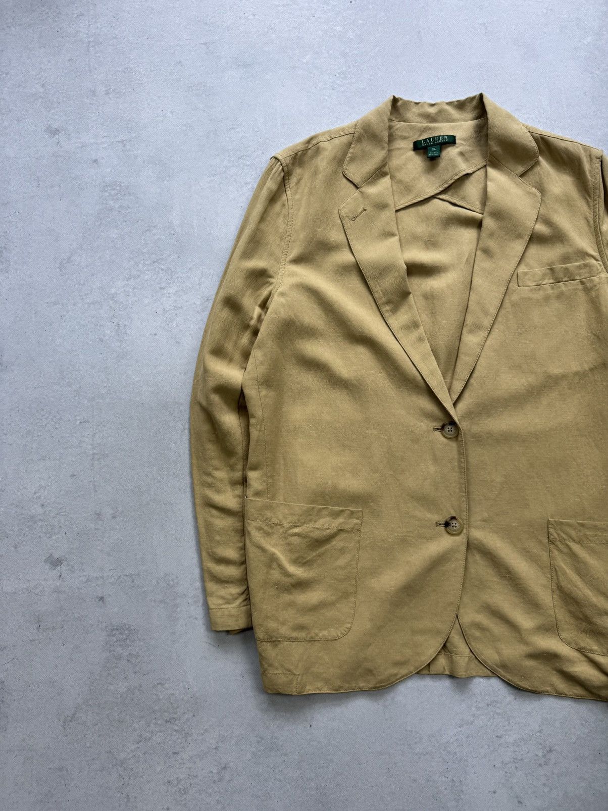 Polo Ralph Lauren Lauren Ralph Lauren Camel Silk Blazer Women’s L Size L / US 10 / IT 46 - 2 Thumbnail