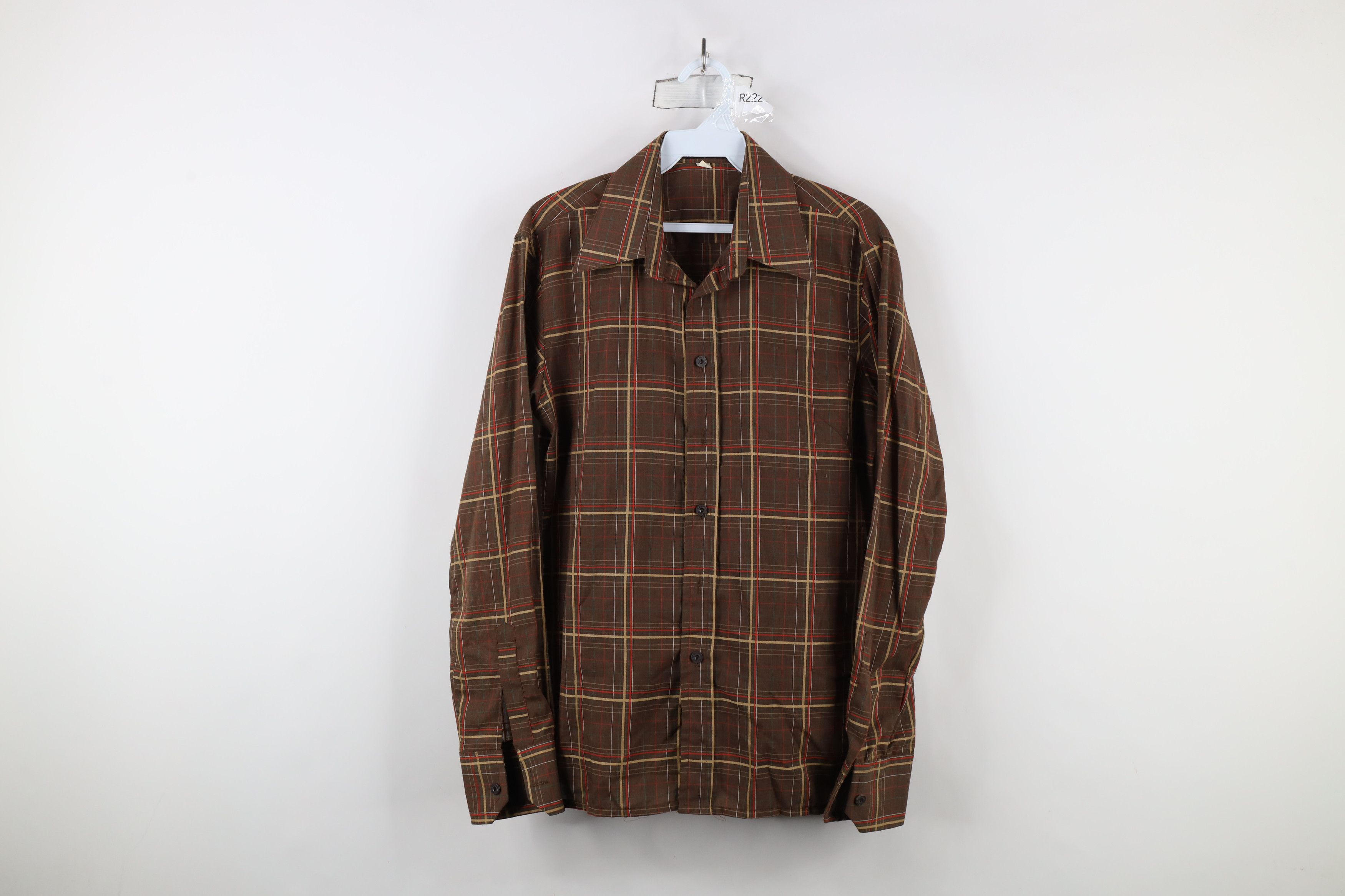 Vintage Vintage 60s 70s Streetwear Collared Button Shirt Plaid Size US S / EU 44-46 / 1 - 1 Thumbnail
