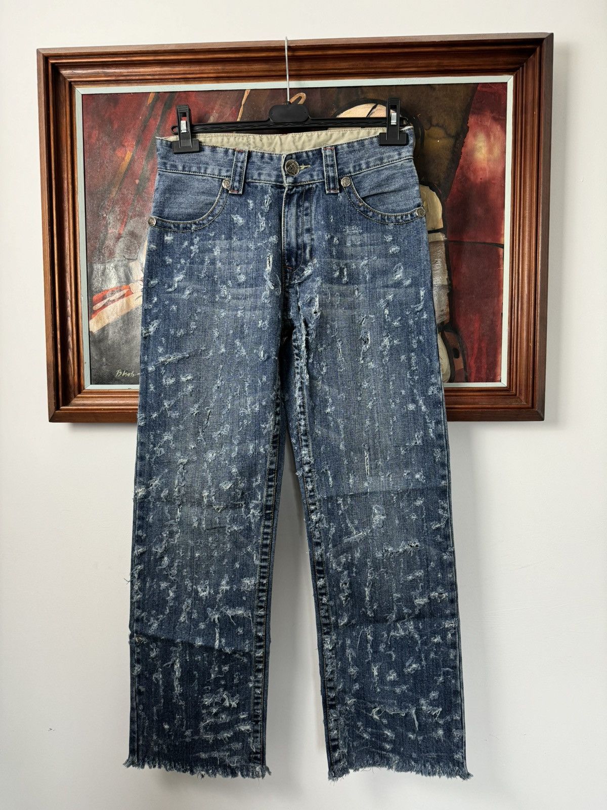 Ed Hardy Vintage Y2k Denim Ed Hardy Jeans Distressed Drip Rare Size US 29 - 2 Thumbnail
