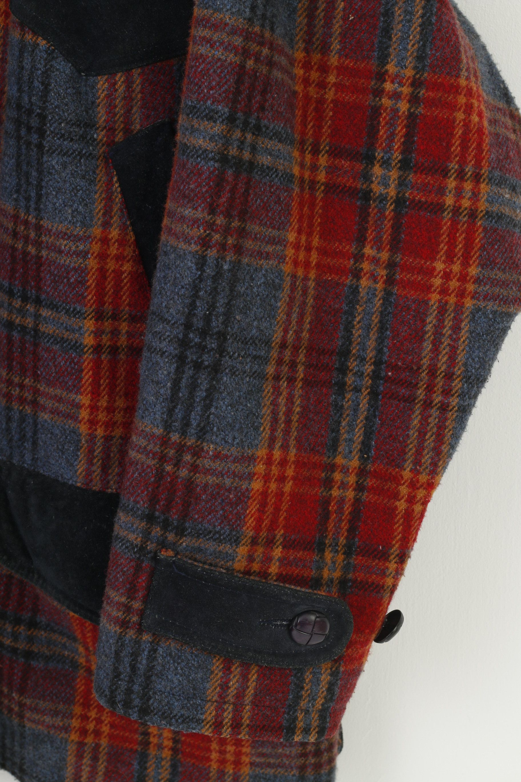 Vintage Vintage Men L Jacket Wool Checkered Navy Blue Bottoms 1479 Size US L / EU 52-54 / 3 - 4 Thumbnail