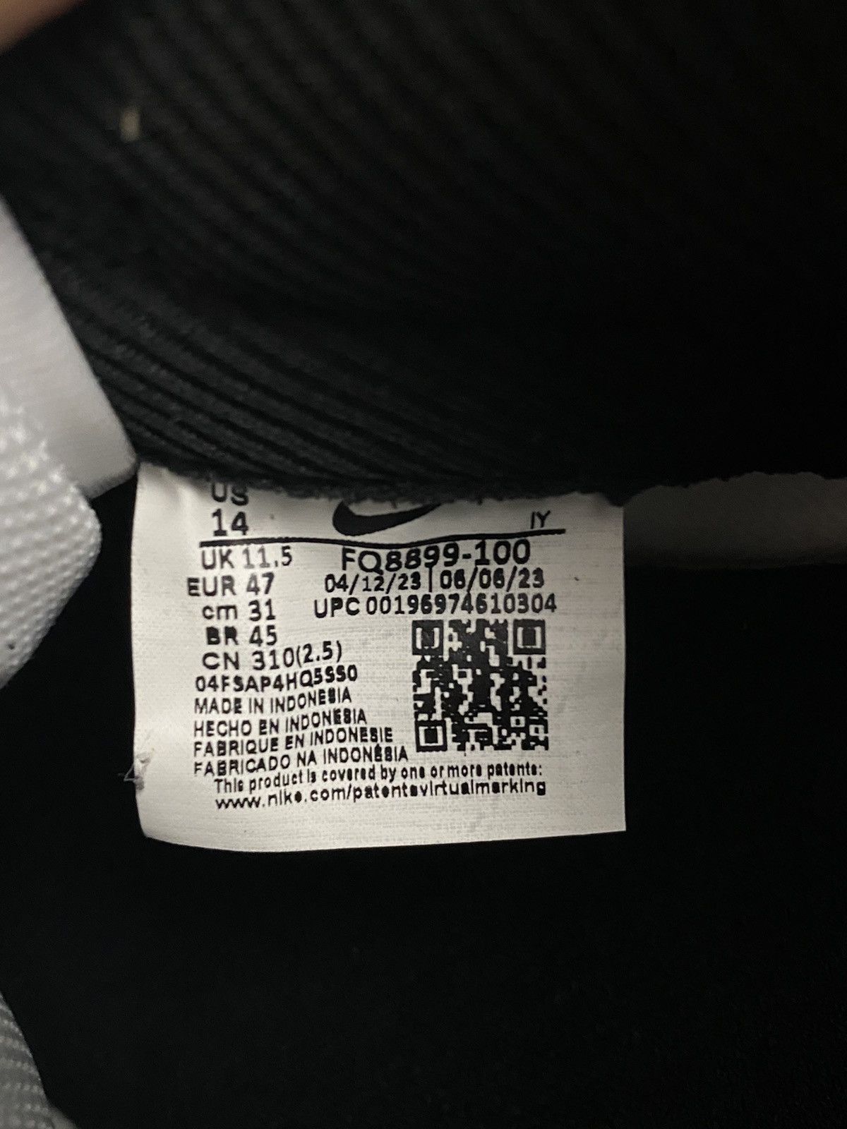 Nike Size 12.5M / 14W - Nike Dunk Low Vintage Panda Black Size US 12.5 / EU 45-46 - 7 Thumbnail