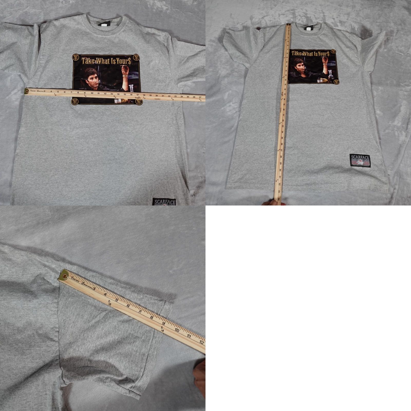 Vintage VINTAGE Scarface Movie T-Shirt Mens XL Tall Gray 2000s Graphic Print USA Made Size US XL / EU 56 / 4 - 8 Thumbnail
