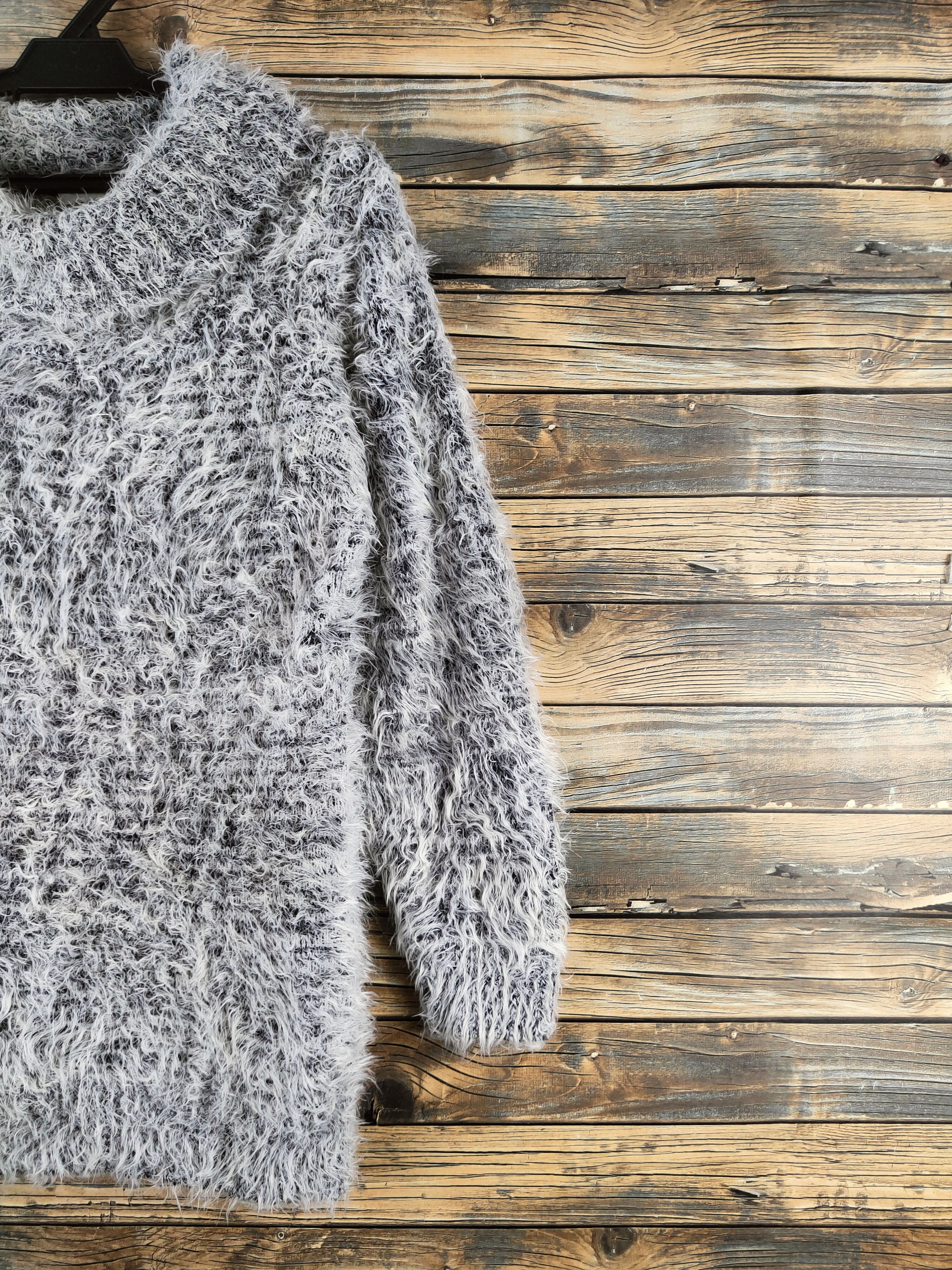 Japanese Brand DL Cecil McBee Black White Fur Mohair Knitwear #46-970 Size M / US 6-8 / IT 42-44 - 5 Thumbnail