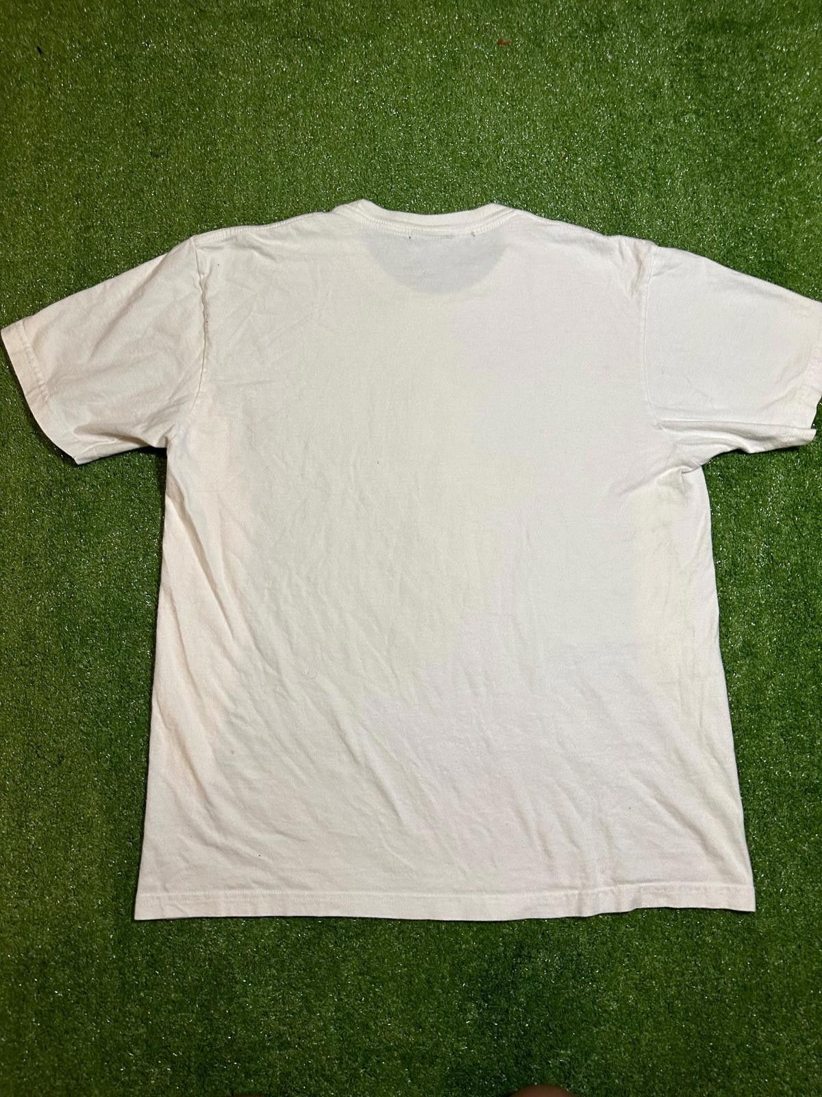 Supreme Supreme White Graphic T-Shirt with Blue and Yellow Diamonds Size ONE SIZE - 2 Thumbnail