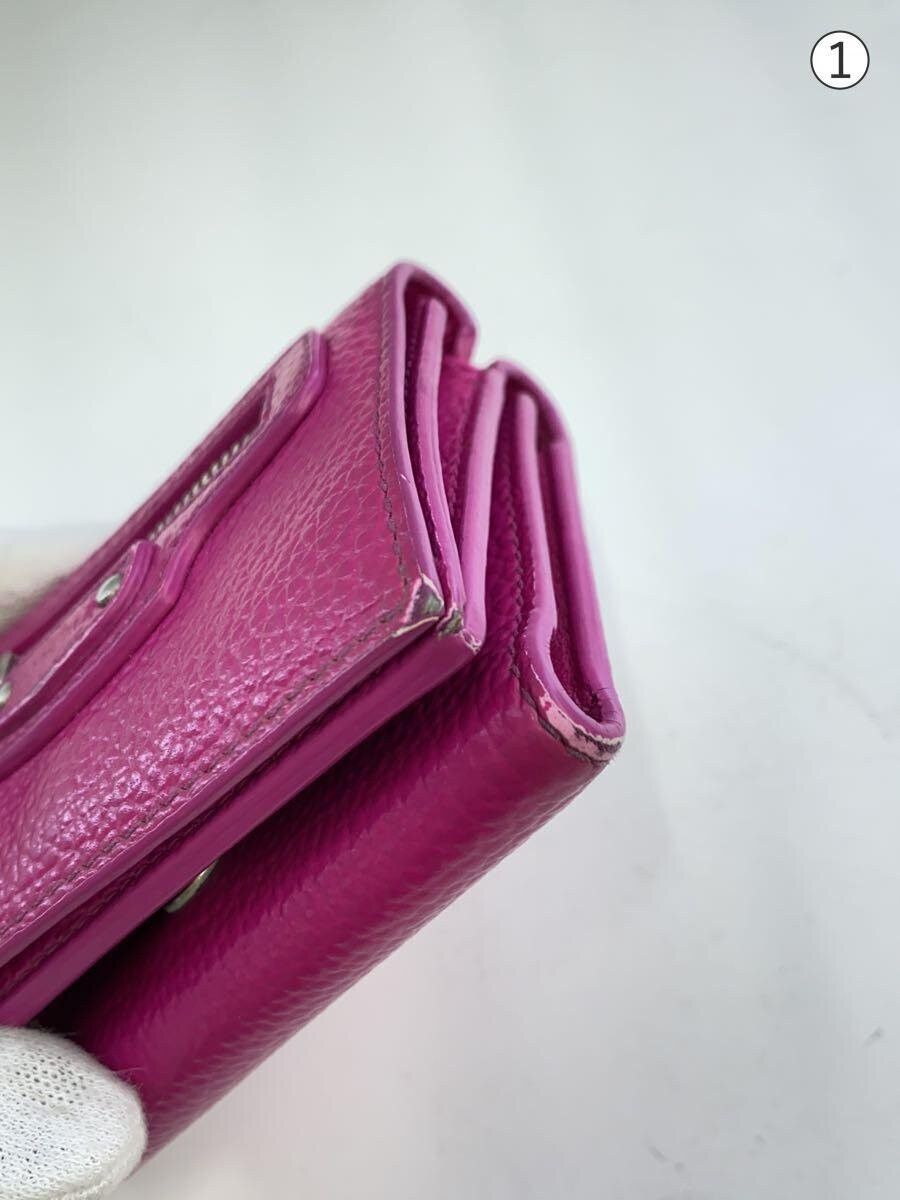 Balenciaga Balenciaga Leather Tri-Fold Wallet Pink Size ONE SIZE - 7 Thumbnail