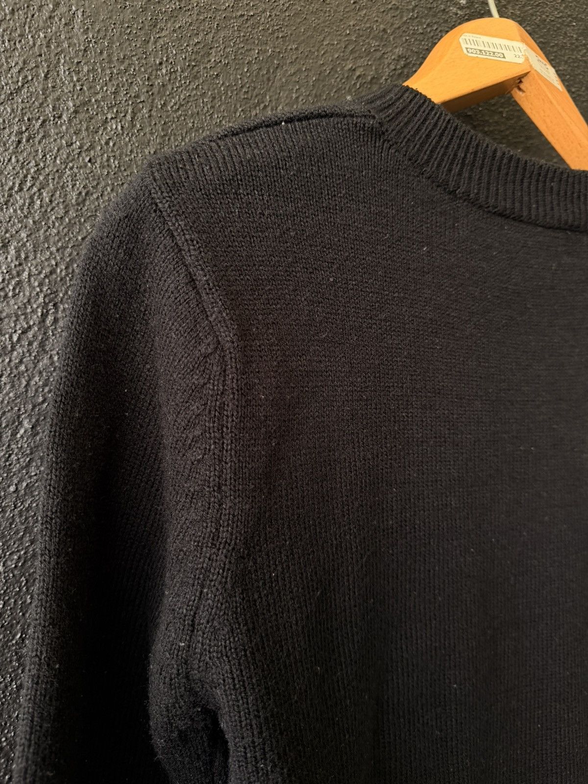 Comme des Garcons Homme Plus Comme des Garçons PLAY Black Knit V-Neck Sweater withLogo Size US S / EU 44-46 / 1 - 10 Thumbnail