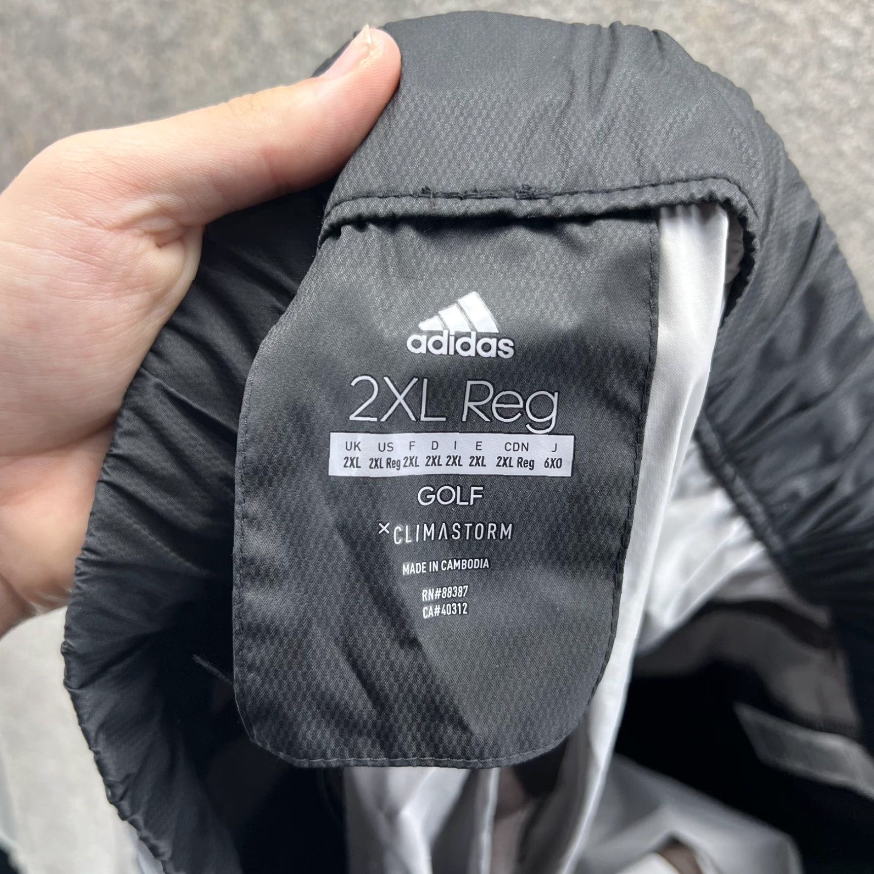 Adidas Adidas Rain Pants Mens 2XL Black Climastorm Golf Wind Water Resistant Shell Pants Size US 39 - 3 Thumbnail