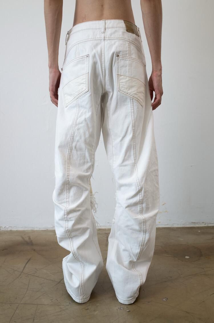 POST ARCHIVE FACTION (PAF) CARNET ARCHIVE - HUMAN-SHELL DESTROYED TROUSERS WHITE Size US 27 - 4 Thumbnail