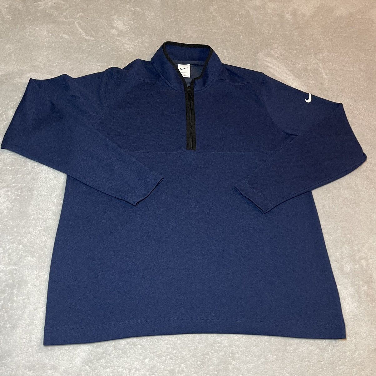 Nike Nike Dri-FIT Mens Large Navy Blue Quarter Zip Workout Gym Size US L / EU 52-54 / 3 - 1 Thumbnail