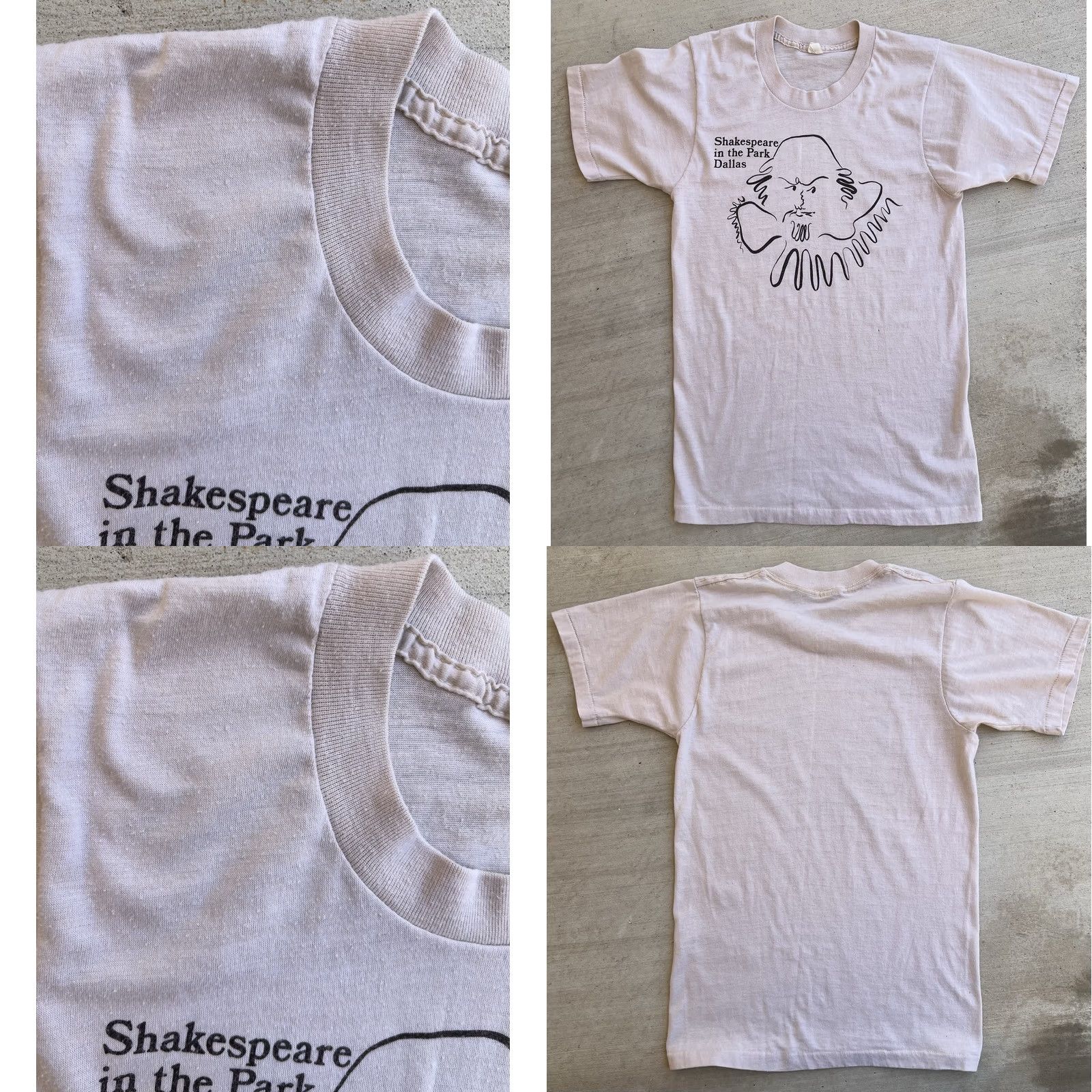 Vintage VINTAGE Shakespeare in the Park Dallas Theater T Shirt S Mens Beige Graphic Print 70s 80s Classic Size US S / EU 44-46 / 1 - 9 Thumbnail