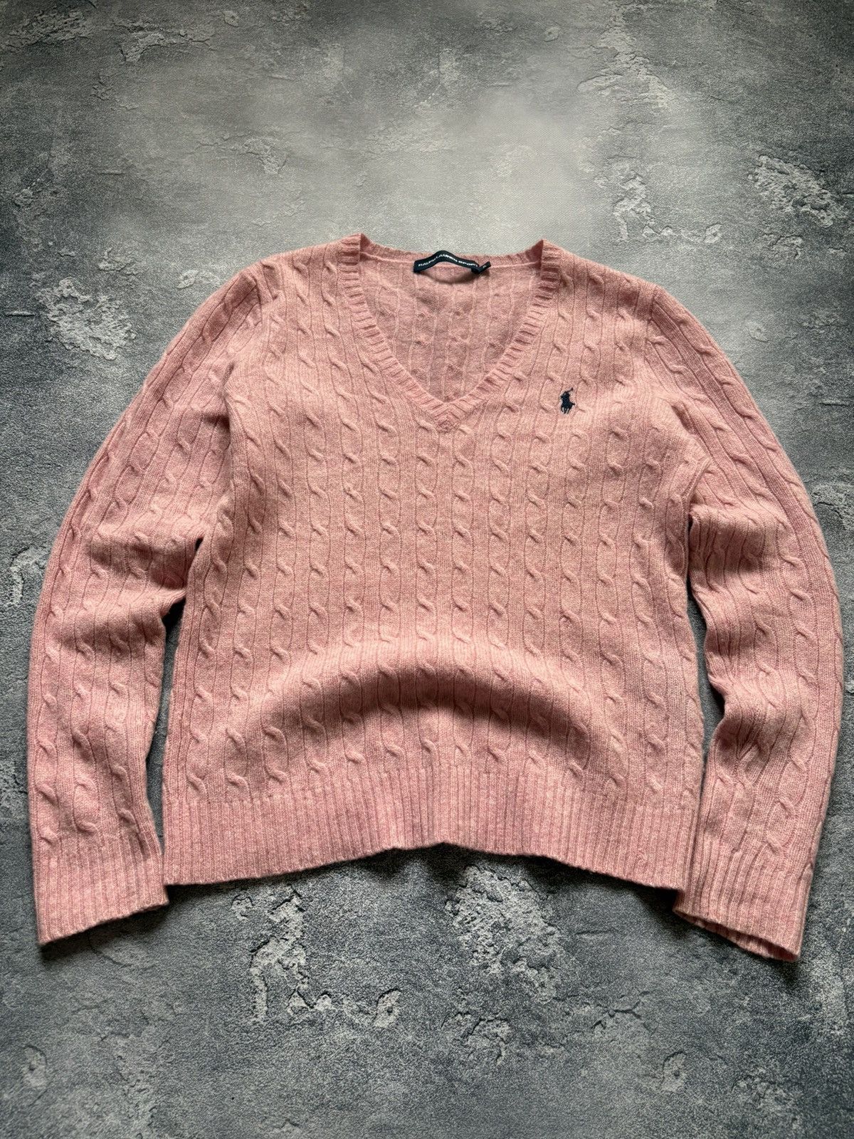 Polo Ralph Lauren Vintage Polo Ralph Lauren V-Neck Wool Pink Knitted Sweater Size XL / US 12-14 / IT 48-50 - 2 Thumbnail