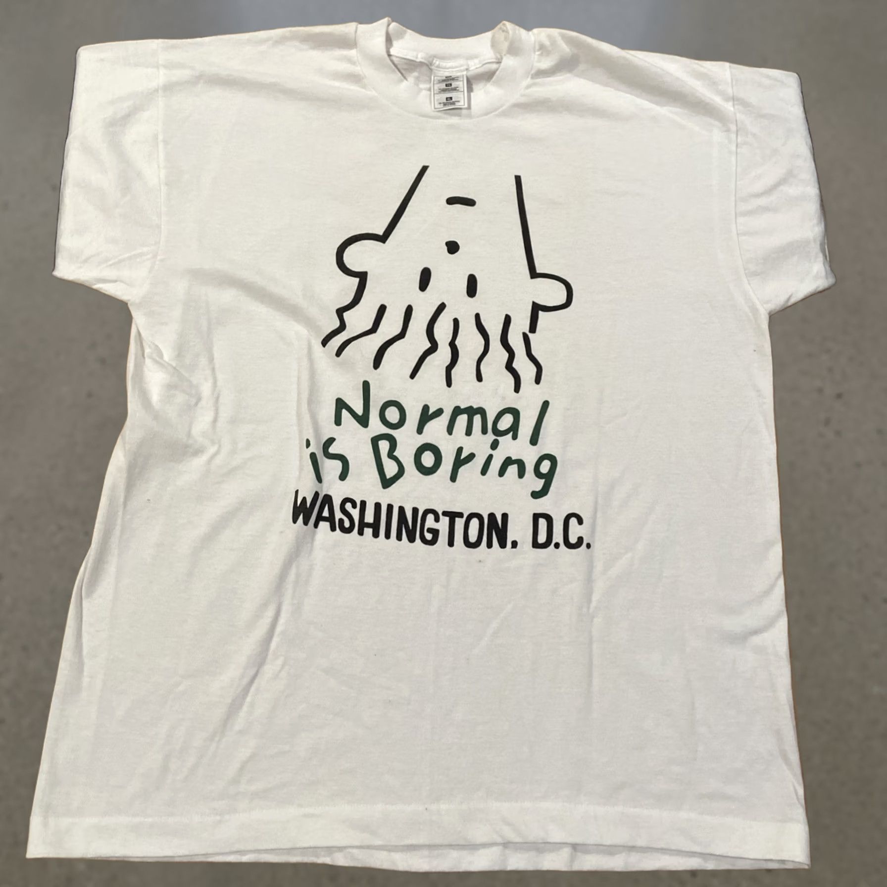 Vintage VINTAGE Fido Dido Normal Is Boring Mens Graphic Short Sleeve T Shirt XL White Size US XL / EU 56 / 4 - 1 Thumbnail