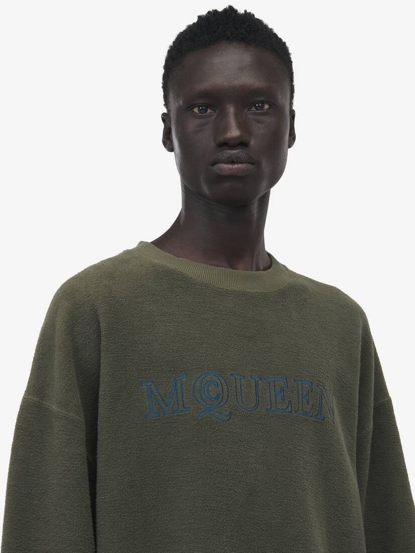 Alexander McQueen o1srvl11e0226 McQueen Logo Sweatshirt In Green Size US XL / EU 56 / 4 - 6 Thumbnail