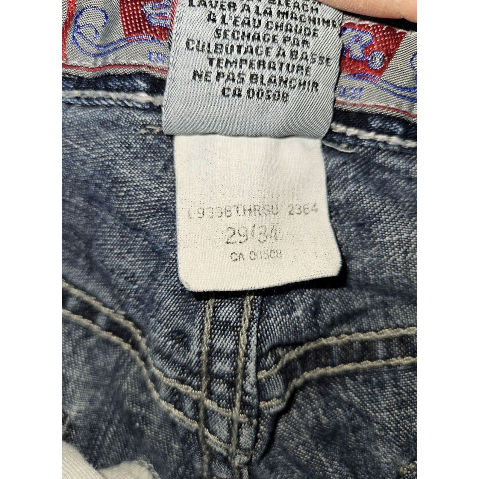 Silver Jeans Co. VINTAGE Silver Jeans Jeans Women's 29 Regular Mid Blue 90s Preppy Distressed Easy Care Inseam 32.5 Conference: Logo Button Womens Size 29" - 3 Thumbnail