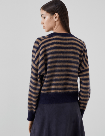 Brunello Cucinelli o1la1rc1a0325 Wool Sweater in Midnight Blue Size M / US 6-8 / IT 42-44 - 2 Thumbnail