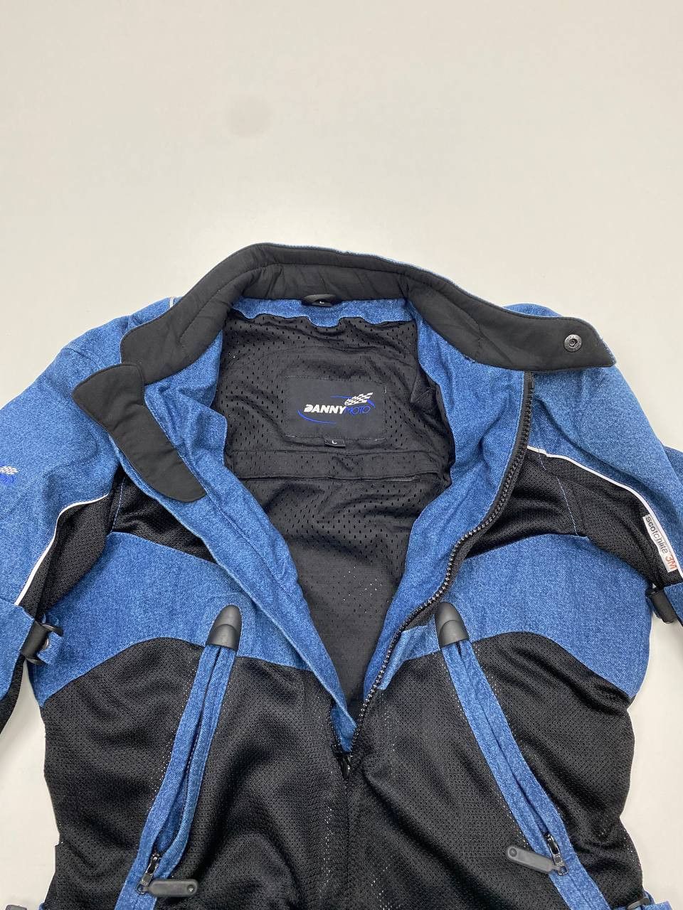 Vintage Danny Moto Blue Black L Vintage Motorcycle Jacket for Men Size US L / EU 52-54 / 3 - 5 Thumbnail