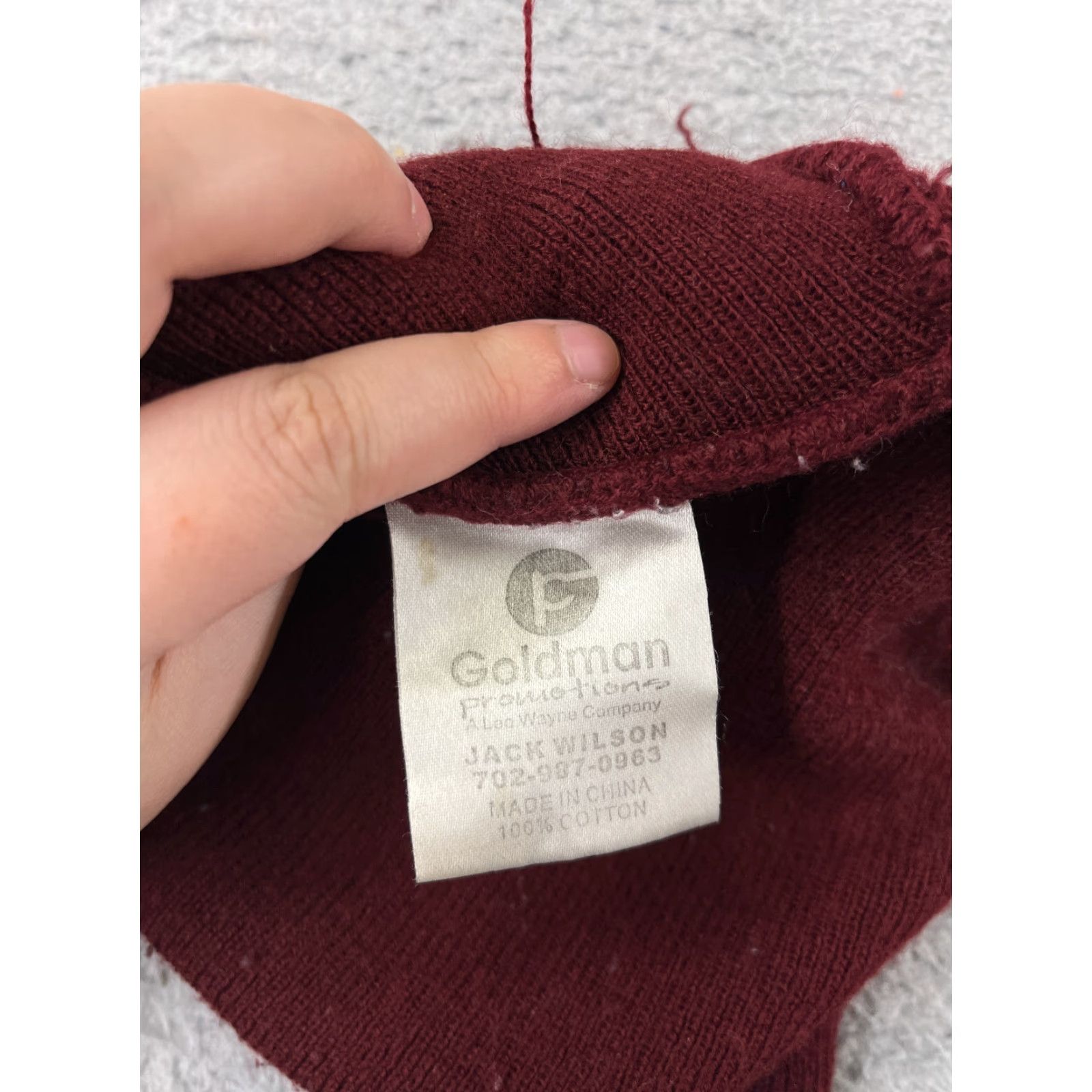 Vintage VINTAGE Firstier Bank Beanie Toque Adult One Size Burgundy Knit 100% Cotton Winter Ski Size ONE SIZE - 7 Thumbnail