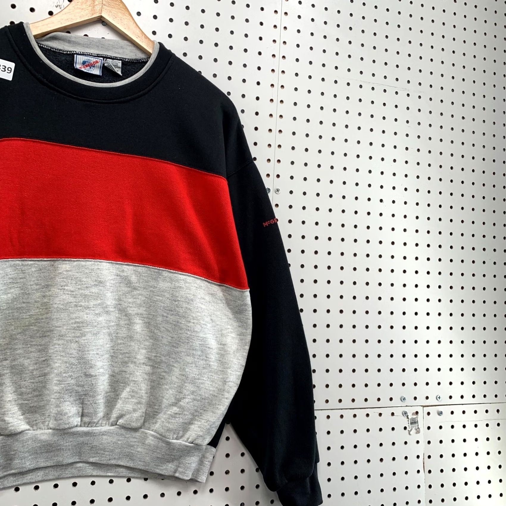 McGregor Vintage McGregor Striped Crewneck Sweatshirt - Large Black, Red, 23.5x26 - Mens Size US S / EU 44-46 / 1 - 4 Thumbnail