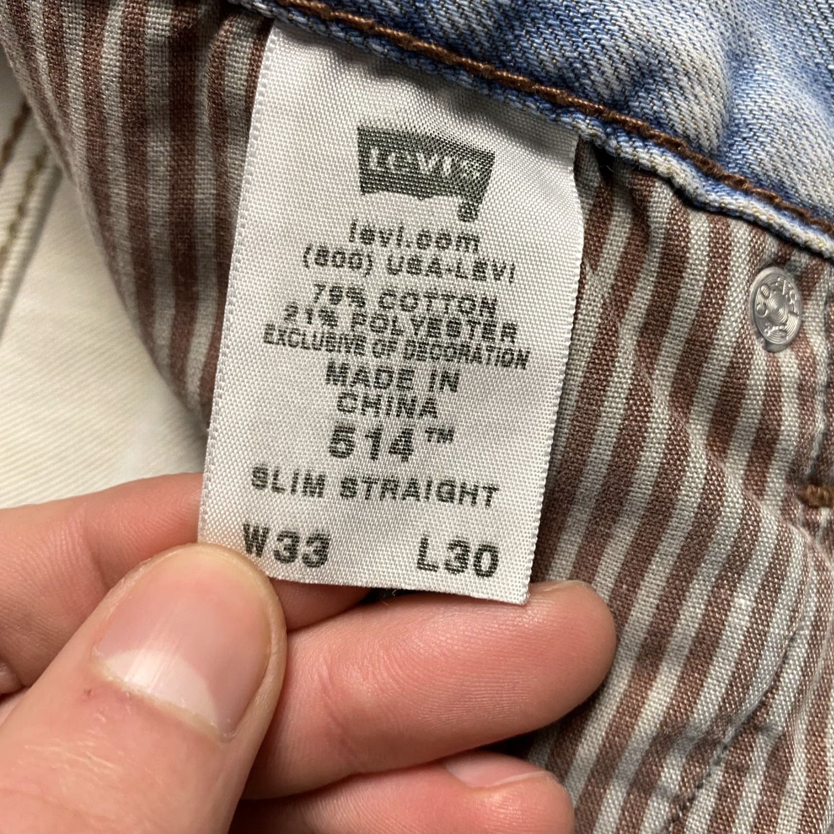 Levi's LEVIS SLIM STRAIGHT 514 ACCENTED POCKET DISTRESSED LIGHT WASH JEANS 33X31 Y2K Size US 33 - 6 Thumbnail