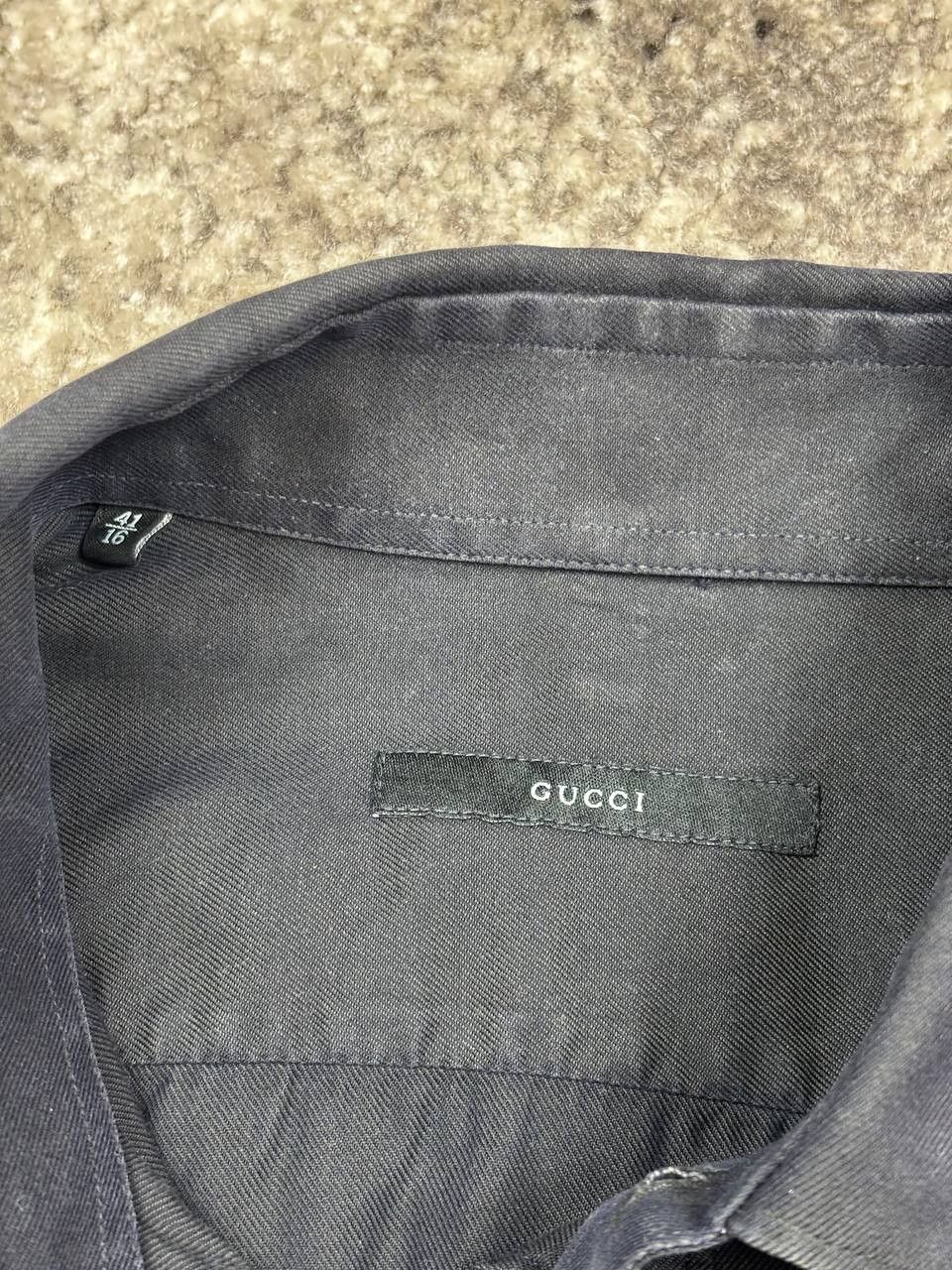 Gucci Gucci Black Cotton Shirt Size 41/16 Italy Long Cuffs Size US L / EU 52-54 / 3 - 19 Thumbnail