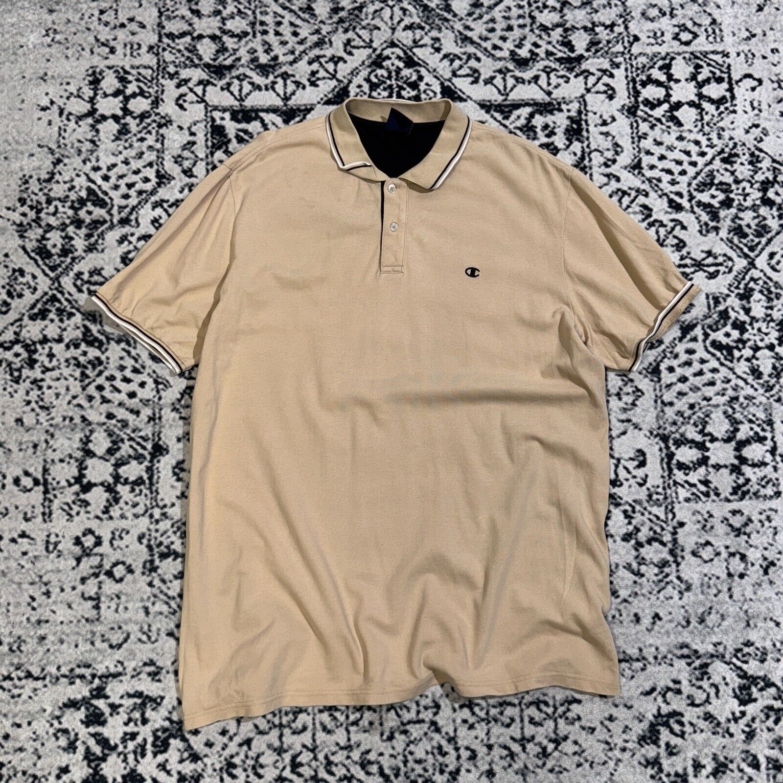 Champion × Vintage Vintage Champion Unisex Beige Cotton Polo Shirt Size XXL Size US XXL / EU 58 / 5 - 1 Thumbnail