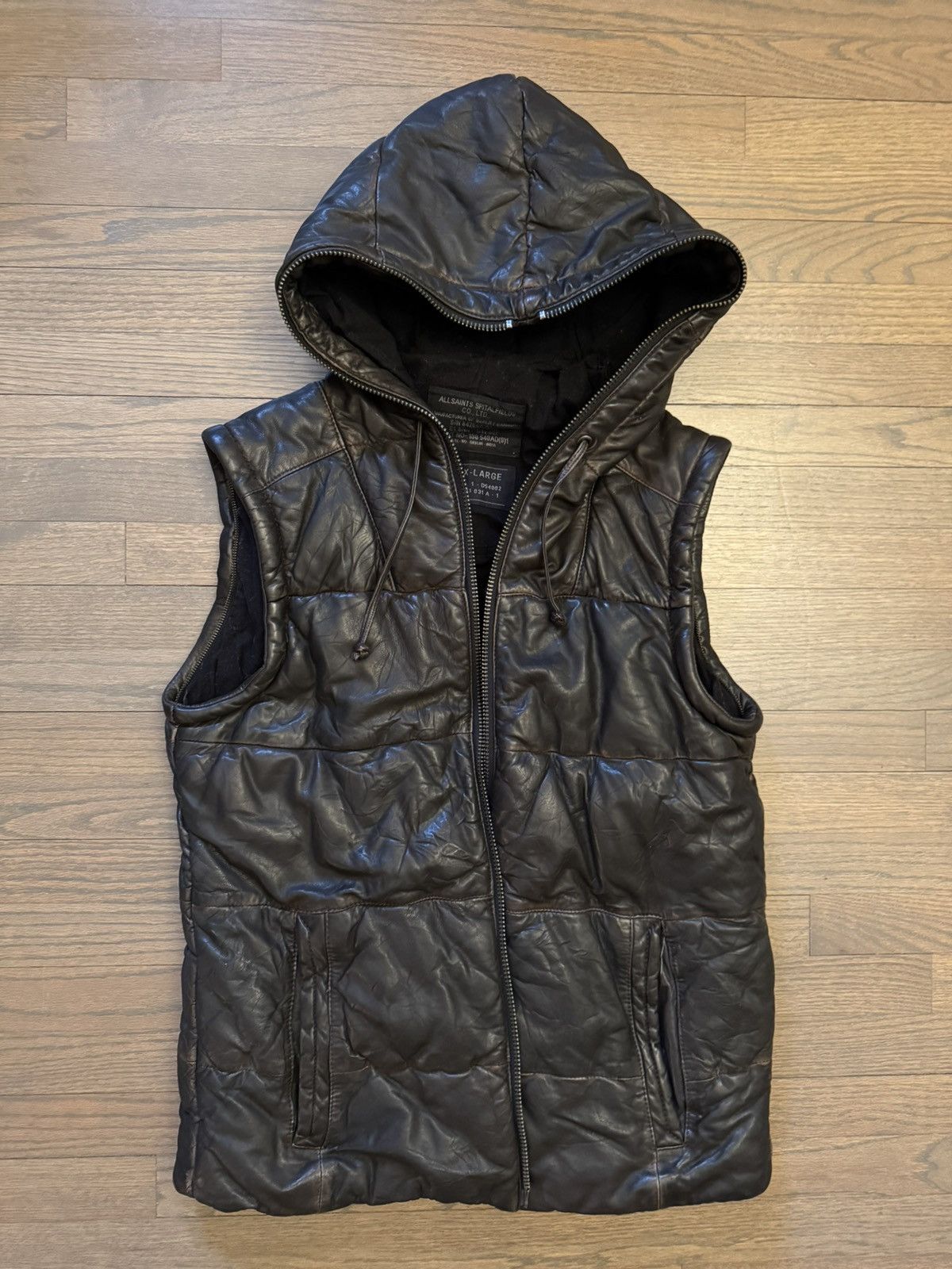 Allsaints Allsaints Leather Puffer Coat Size US XL / EU 56 / 4 - 14 Thumbnail