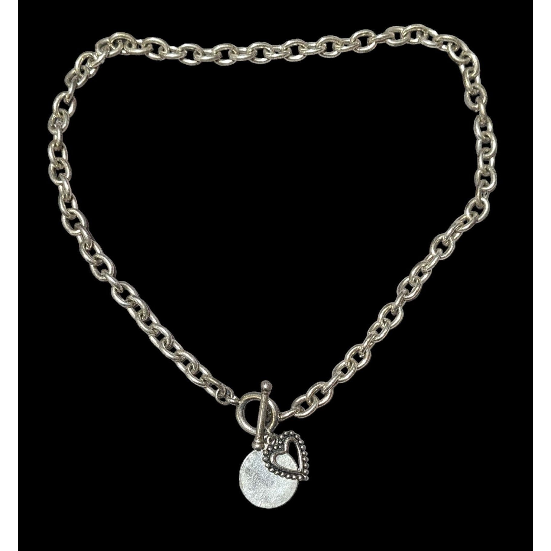 Other Silver Open Heart Pendant Toggle Necklace Size ONE SIZE - 1 Thumbnail