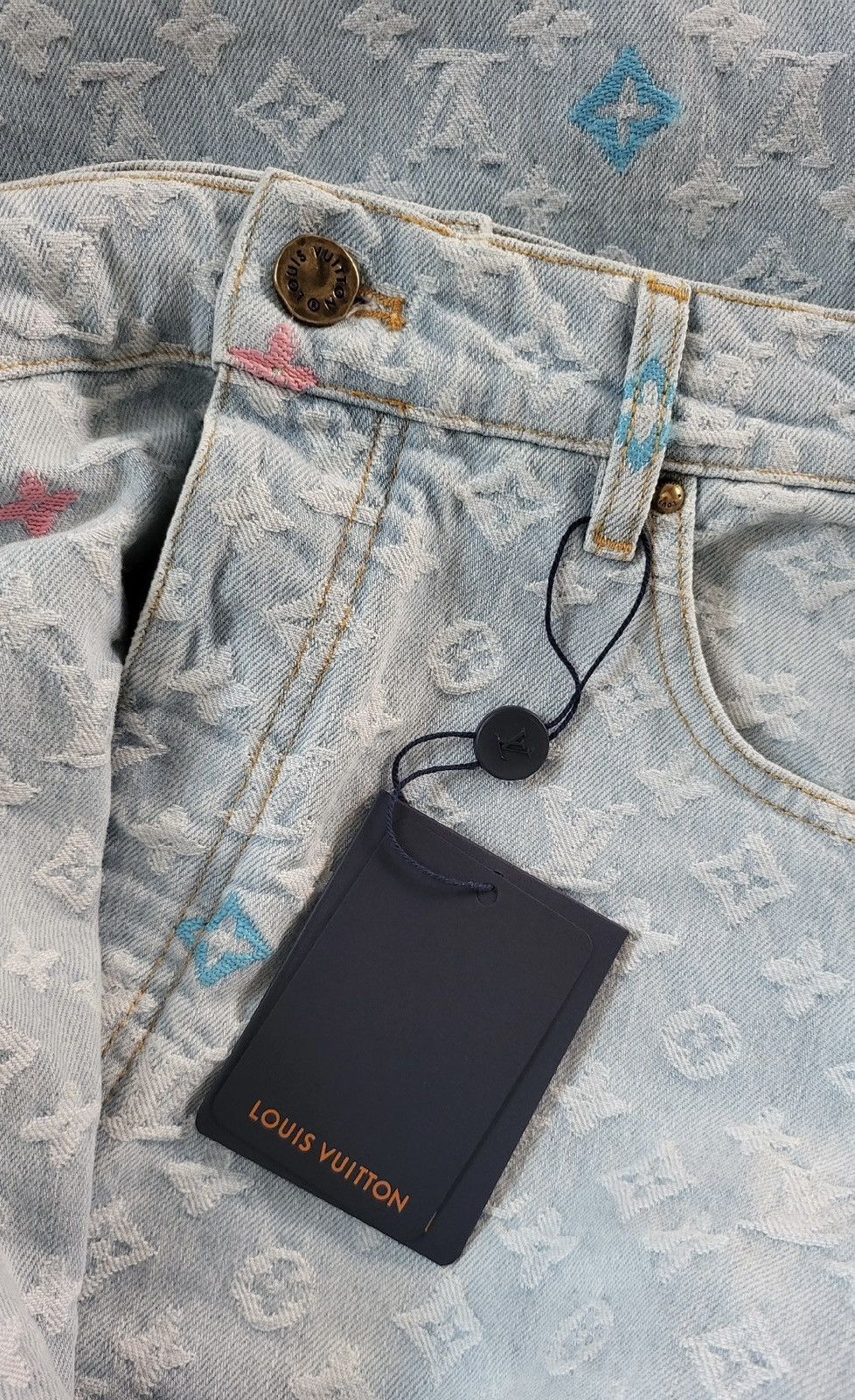Louis Vuitton × Tyler The Creator Louis Vuitton X Tyler 32 Craggy Blue Monogram Denim Jeans Size US 32 / EU 48 - 7 Thumbnail