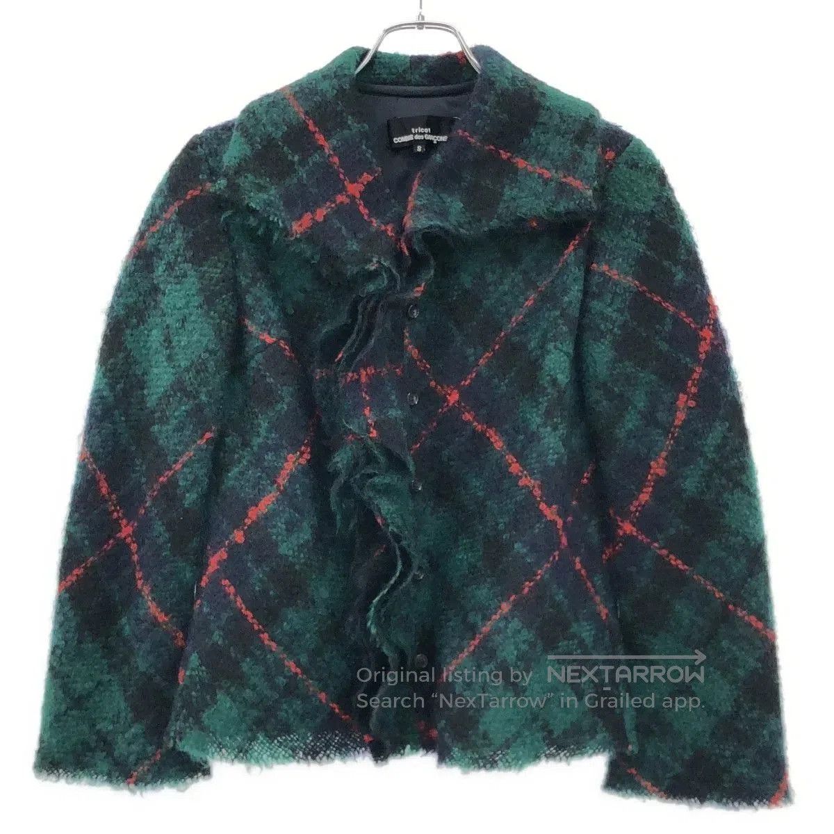 CDG by Comme des Garcons Green Checkered Mohair Jacket. Size S / US 4 / IT 40 - 1 Thumbnail
