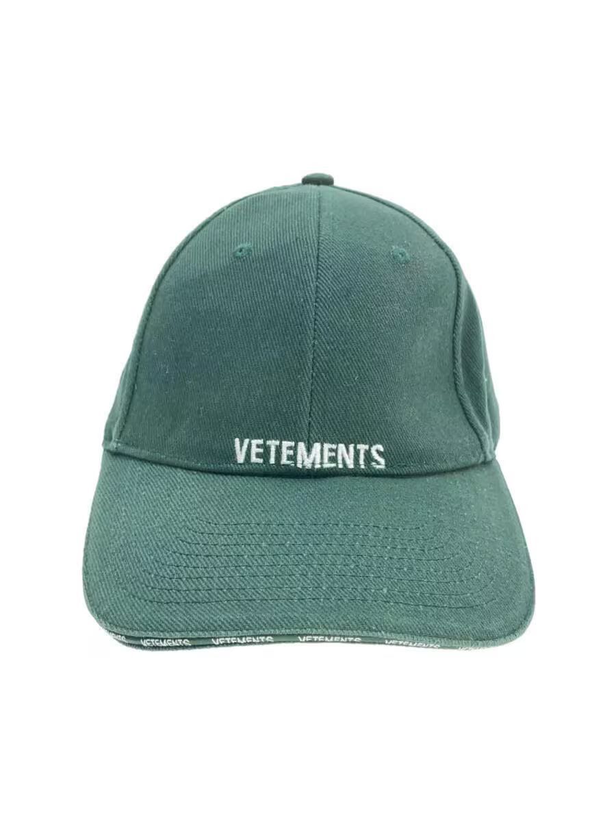 image of Vetements Embroidered Logo Cap in Green, Men's