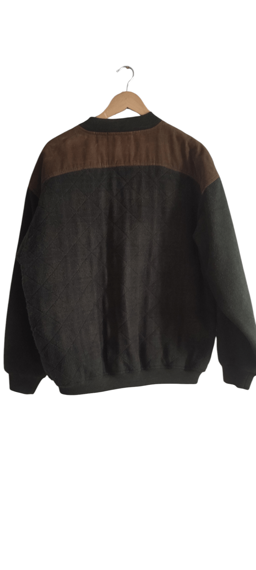 Burberry × Vintage VTG Burberrys Cardigan Bomber Quilted Jacket Acrylic Wool Size US XL / EU 56 / 4 - 2 Thumbnail