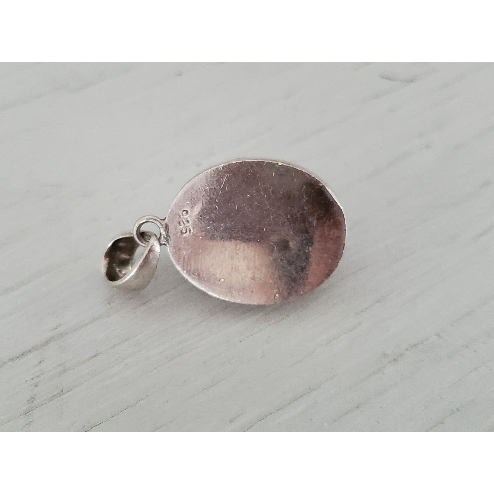 Unknown London Vintage Sterling Silver Oval Moonstone Pendant Size ONE SIZE - 5 Thumbnail