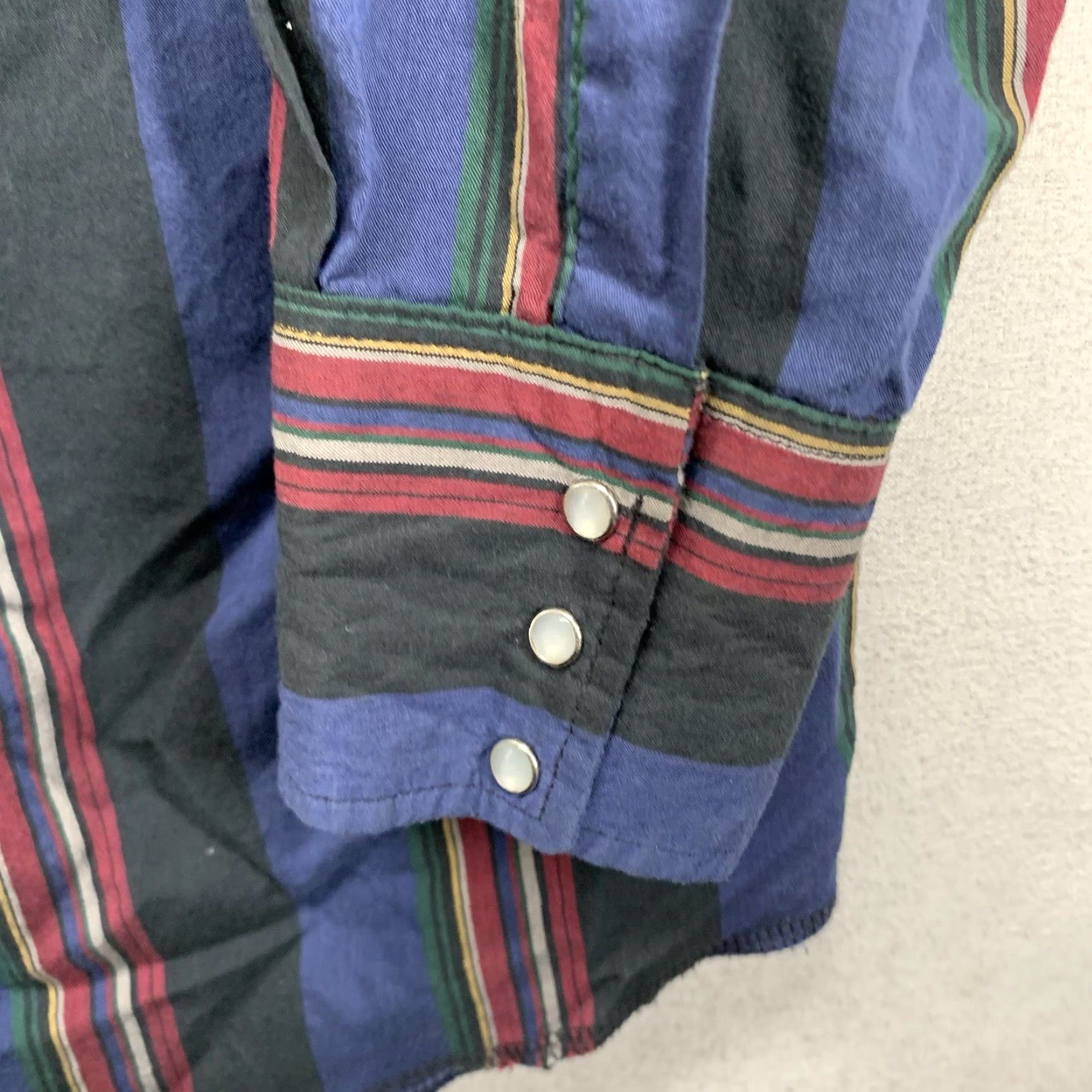 Wrangler VINTAGE Wrangler Western Shirt Long Sleeve 2XL Mens Casual Workwear Cotton Blend Pearl Snap Stripe Size US XXL / EU 58 / 5 - 3 Thumbnail