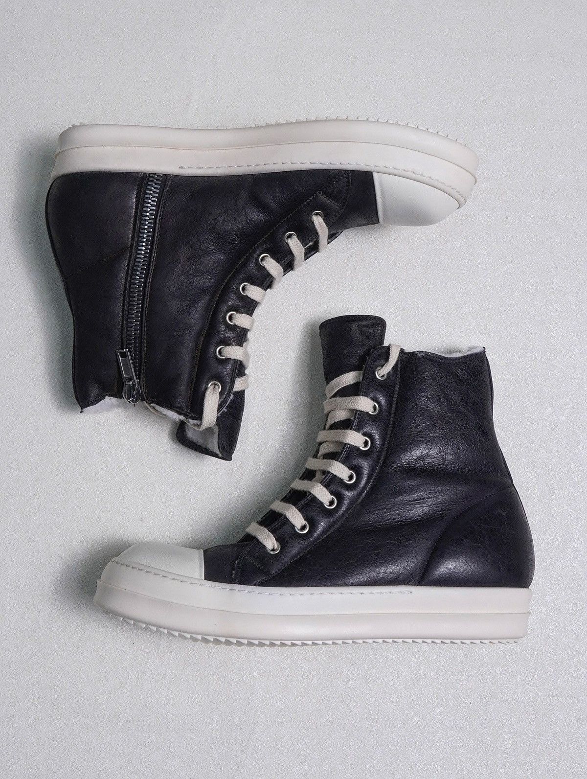 Rick Owens (NEW) Shearling Ramones Size US 8 / EU 41 - 4 Thumbnail