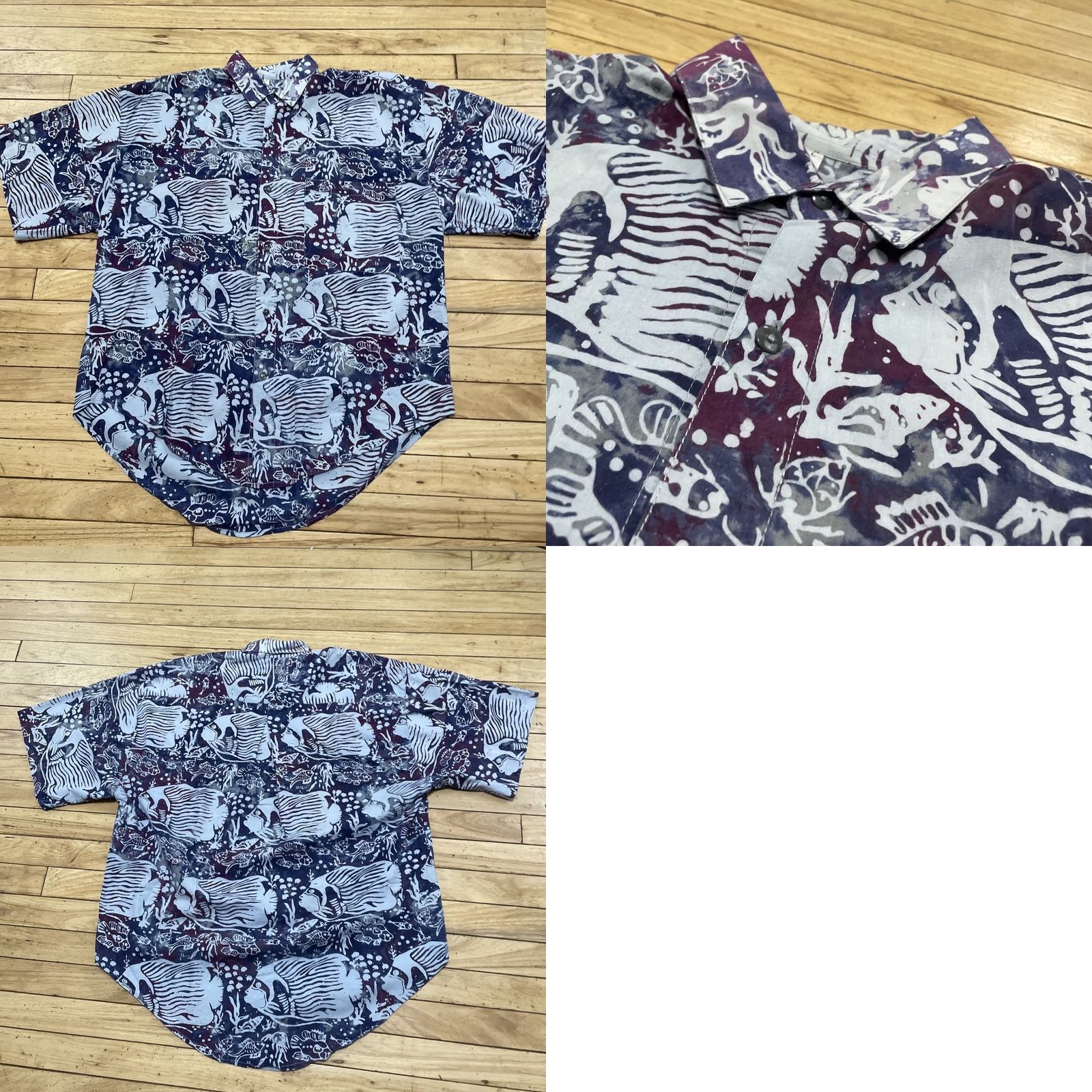 Vintage Java Lava Go With Flow Vintage 90s Fish Print Shirt Men L Blue Oversized Button-Up Casual Shirts Size US L / EU 52-54 / 3 - 10 Thumbnail