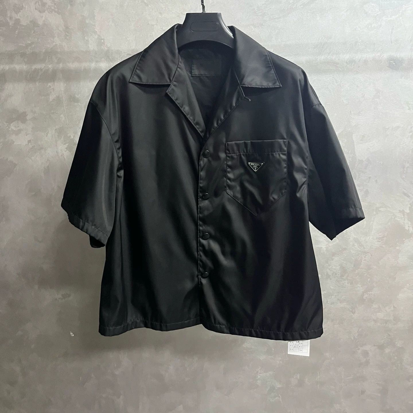 Prada Prada Black Enamel Triangle Logo Shirt Size US M / EU 48-50 / 2 - 1 Preview