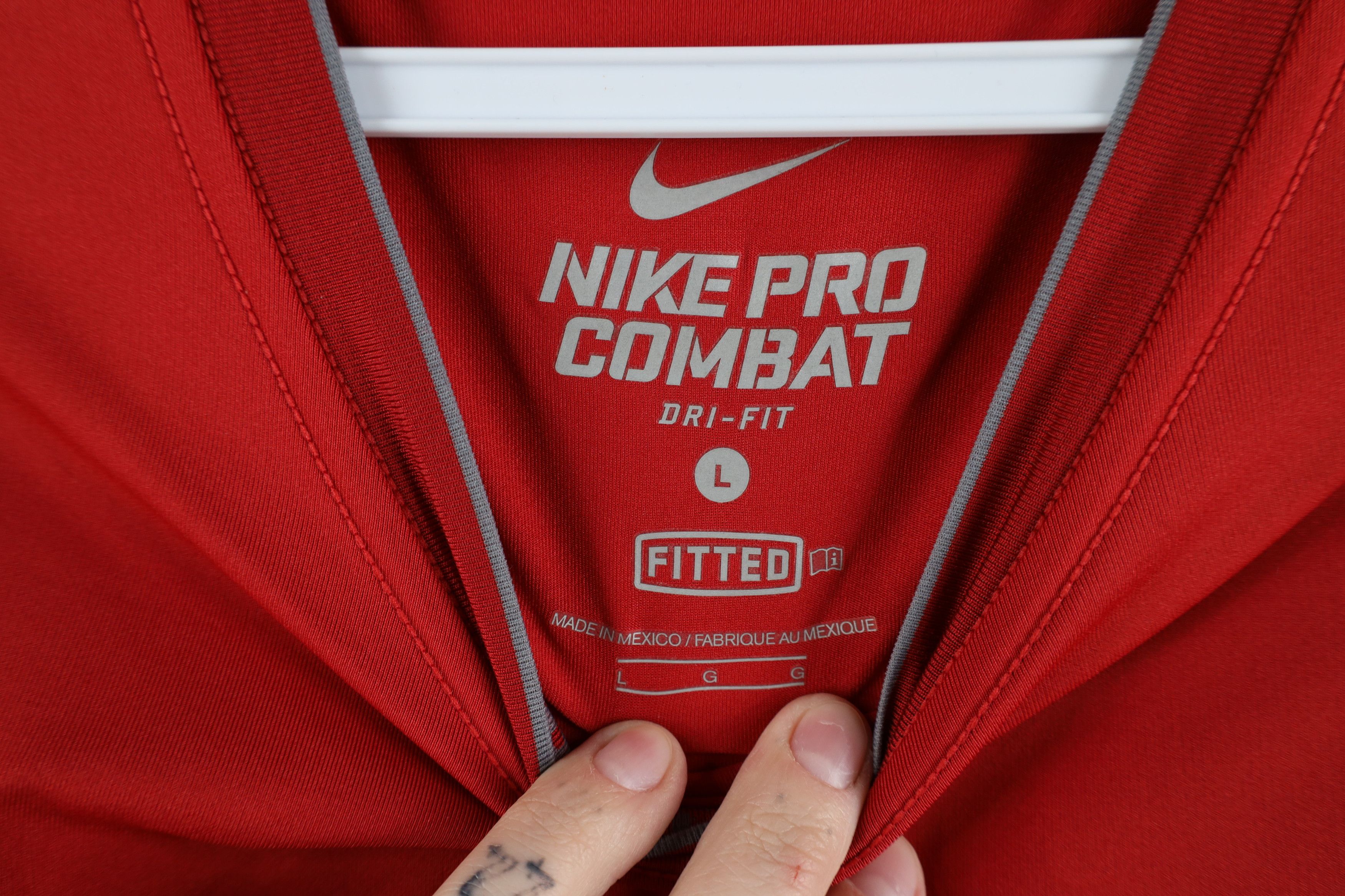 Nike Nike Pro Combat Compression Training Gym T-Shirt Red Size US L / EU 52-54 / 3 - 10 Thumbnail