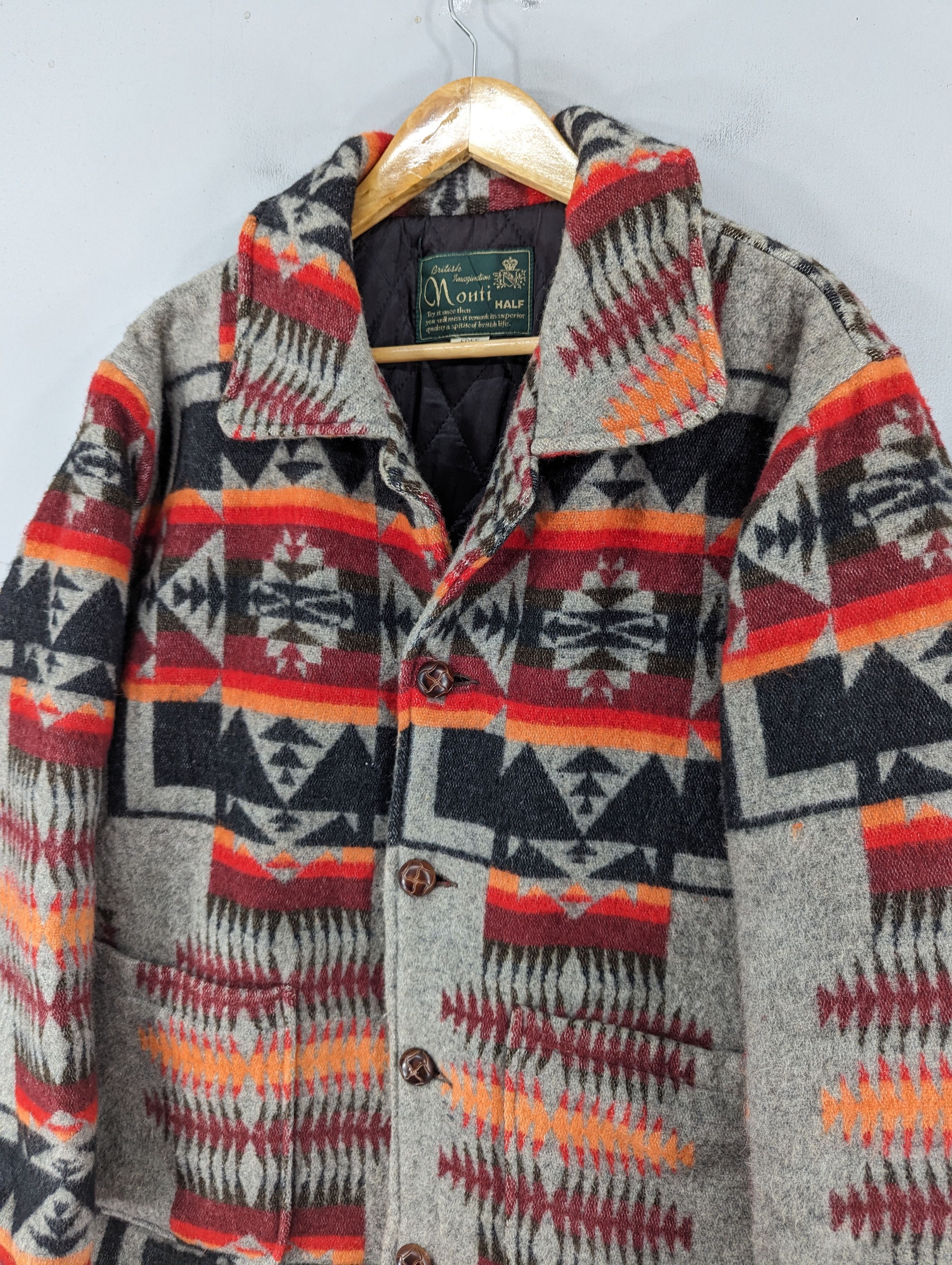 Vintage Vintage Monti Half Aztec Wool Quilted Button Jacket Size US M / EU 48-50 / 2 - 5 Thumbnail