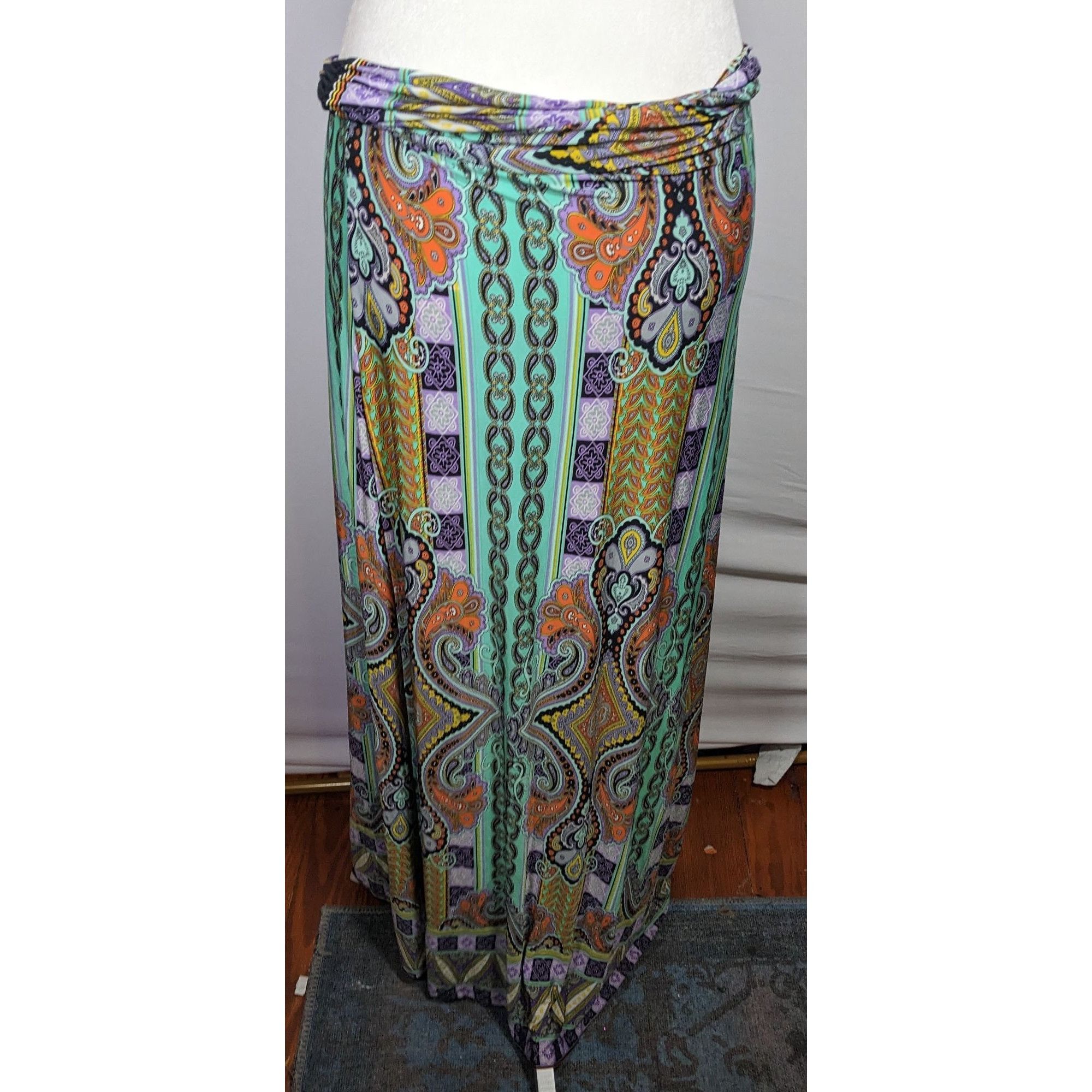 Other Gibiu Rainbow Bohemian Paisley Maxi Skirt Size 30" / US 8 / IT 44 - 5 Thumbnail