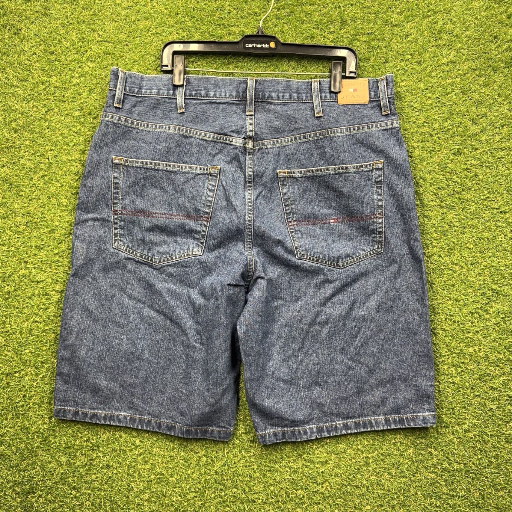 Tommy Hilfiger VINTAGE Tommy Hilfiger Denim Shorts Mens 38 JNCO Baggy Y2K Skater Wide Leg 90s Hip Hop Logo Ge Size US 38 / EU 54 - 2 Thumbnail